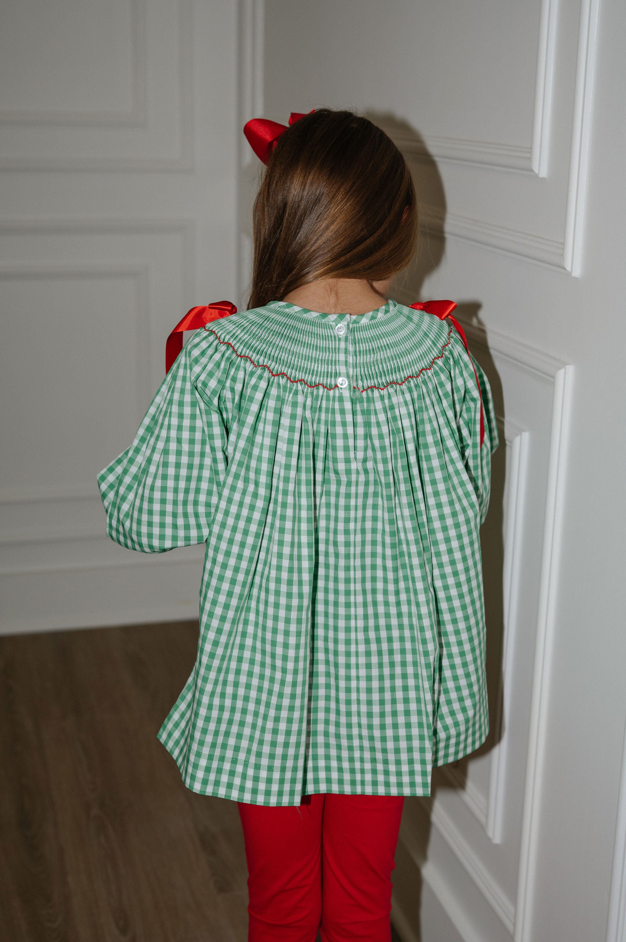 Smocked Candy Cane Bishop Pants Set