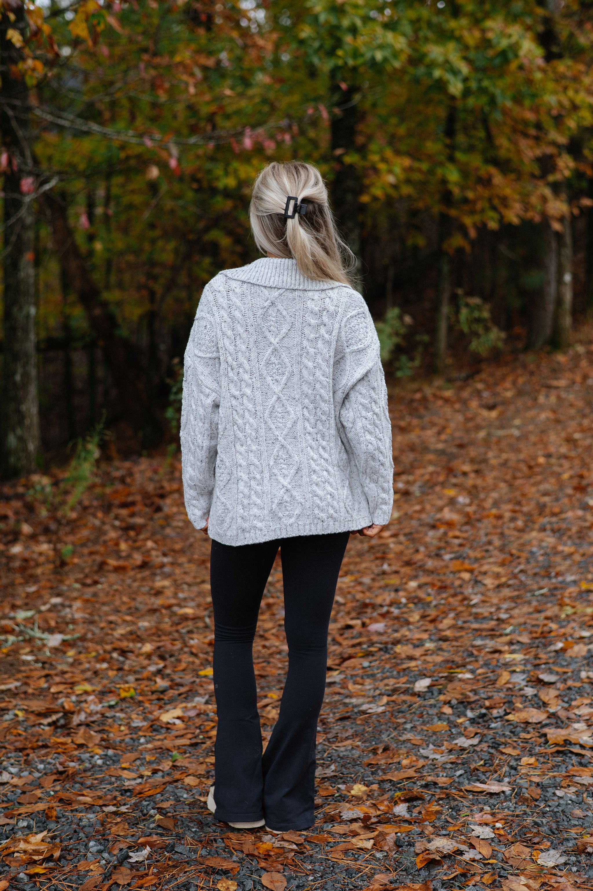 Rachel Chunky Cardigan-Heather Grey