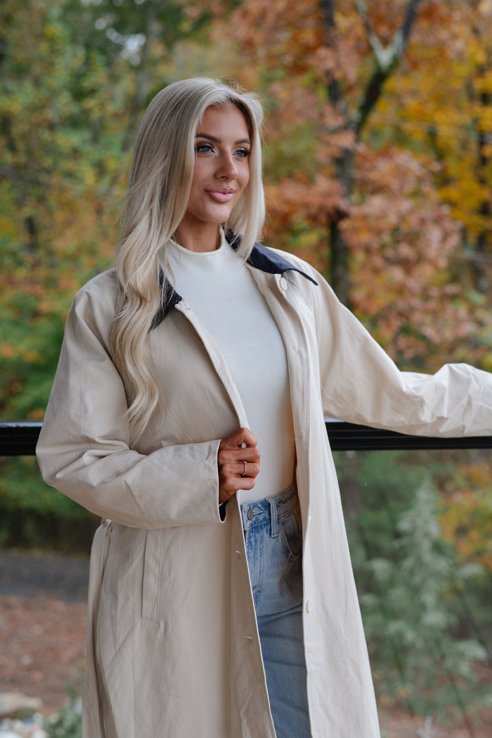 Opal Trenchcoat-Beige/Navy