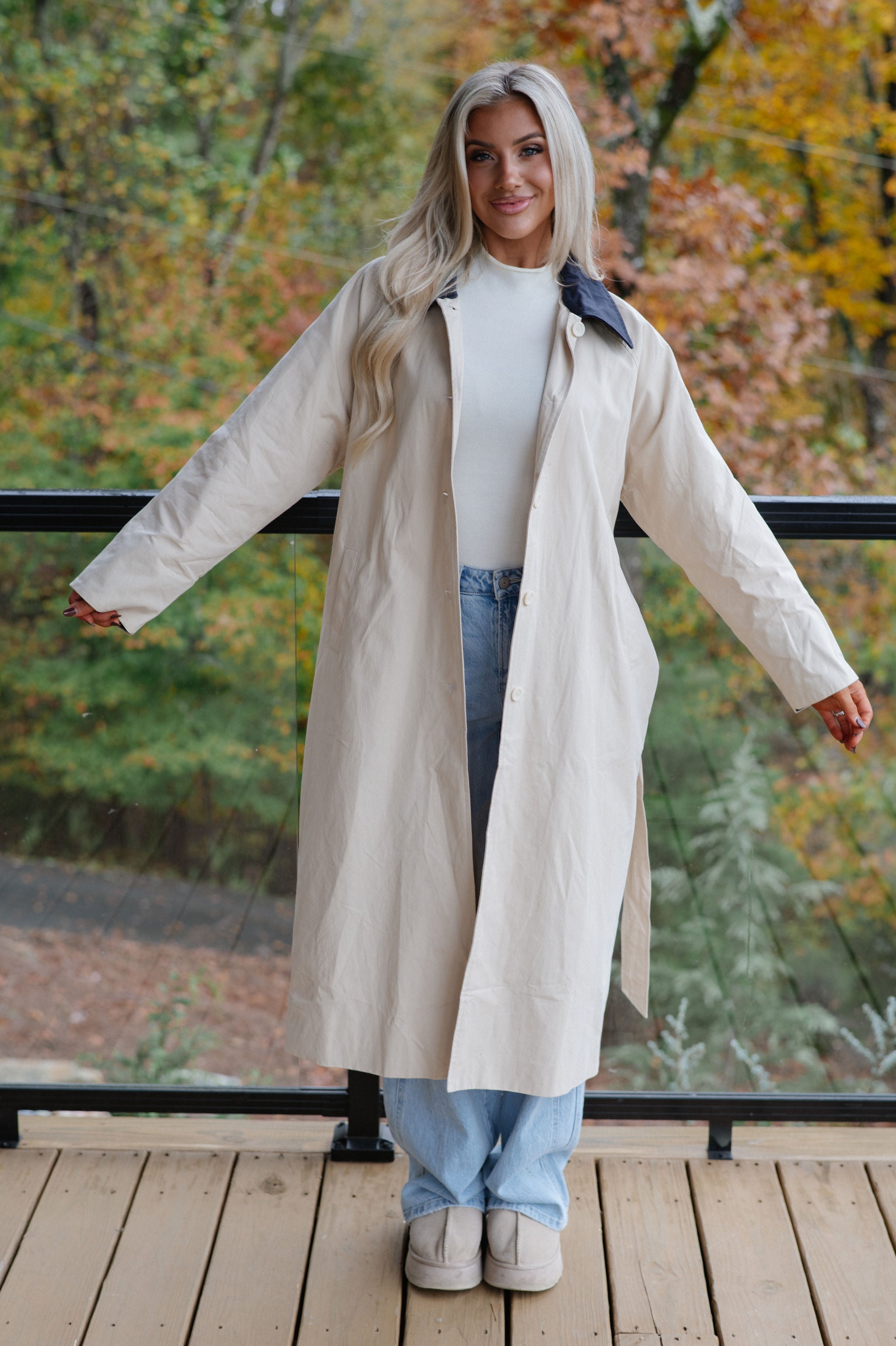 Opal Trenchcoat-Beige/Navy