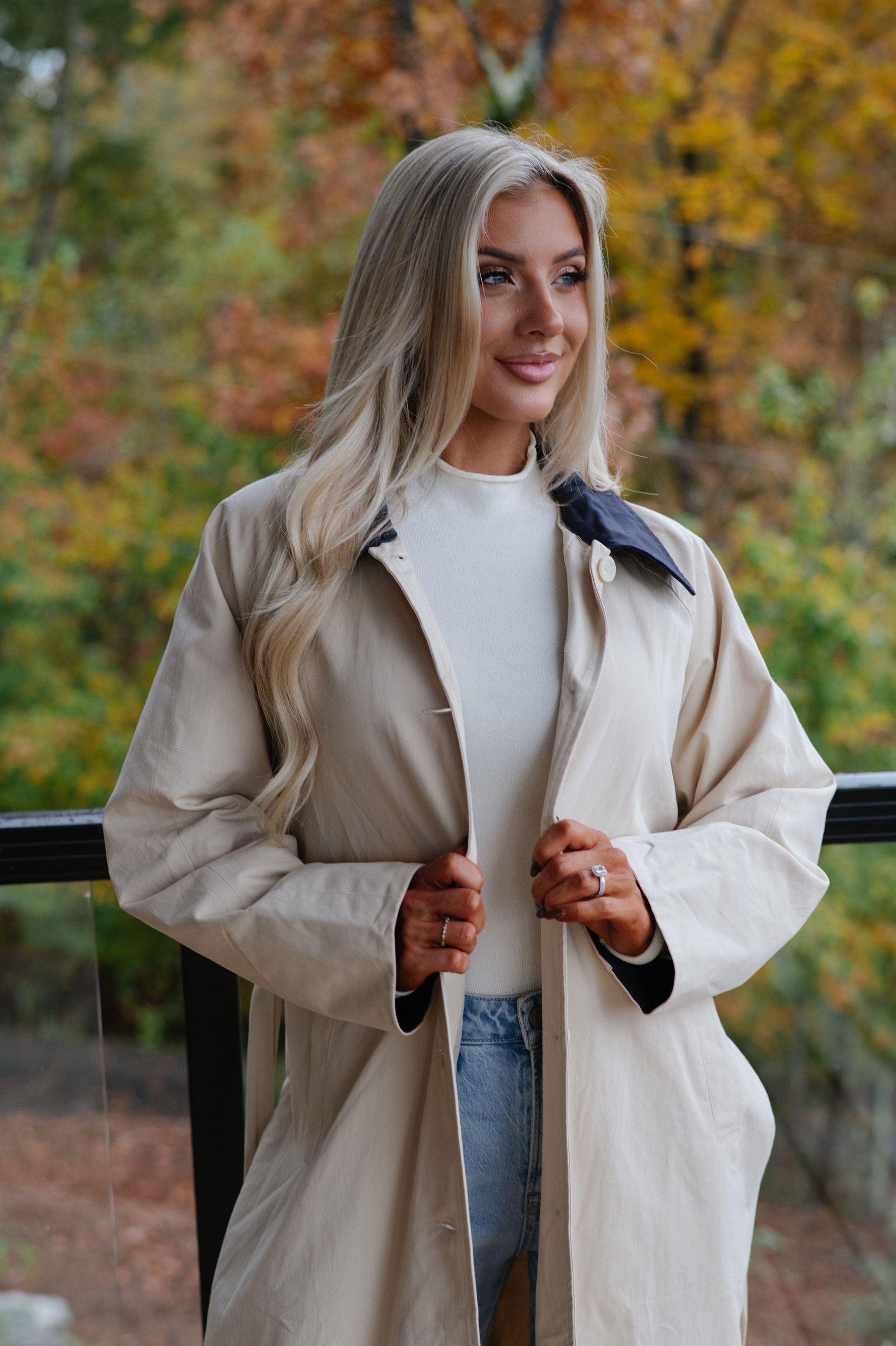 Opal Trenchcoat-Beige/Navy
