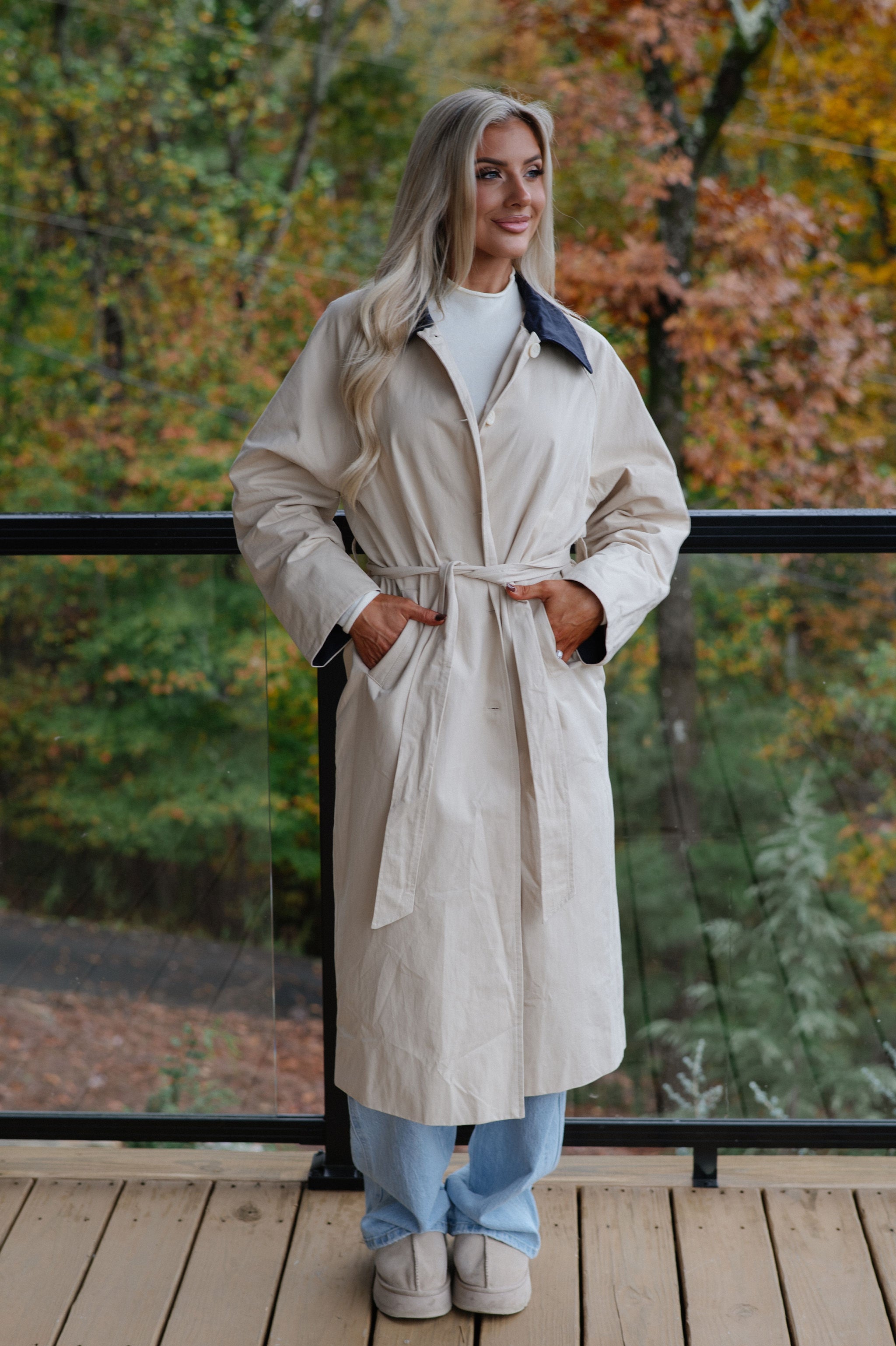 Opal Trenchcoat-Beige/Navy