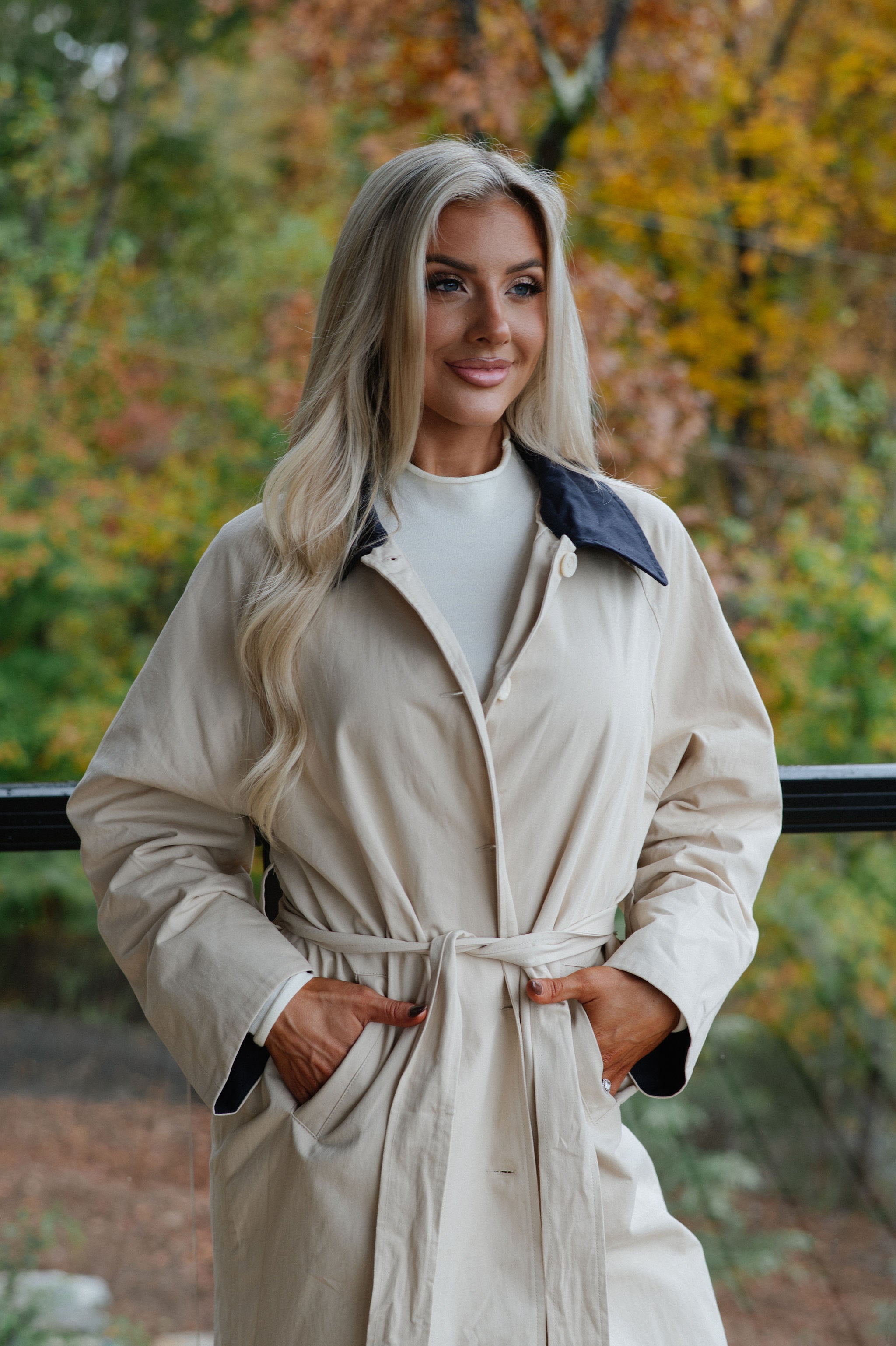 Opal Trenchcoat-Beige/Navy