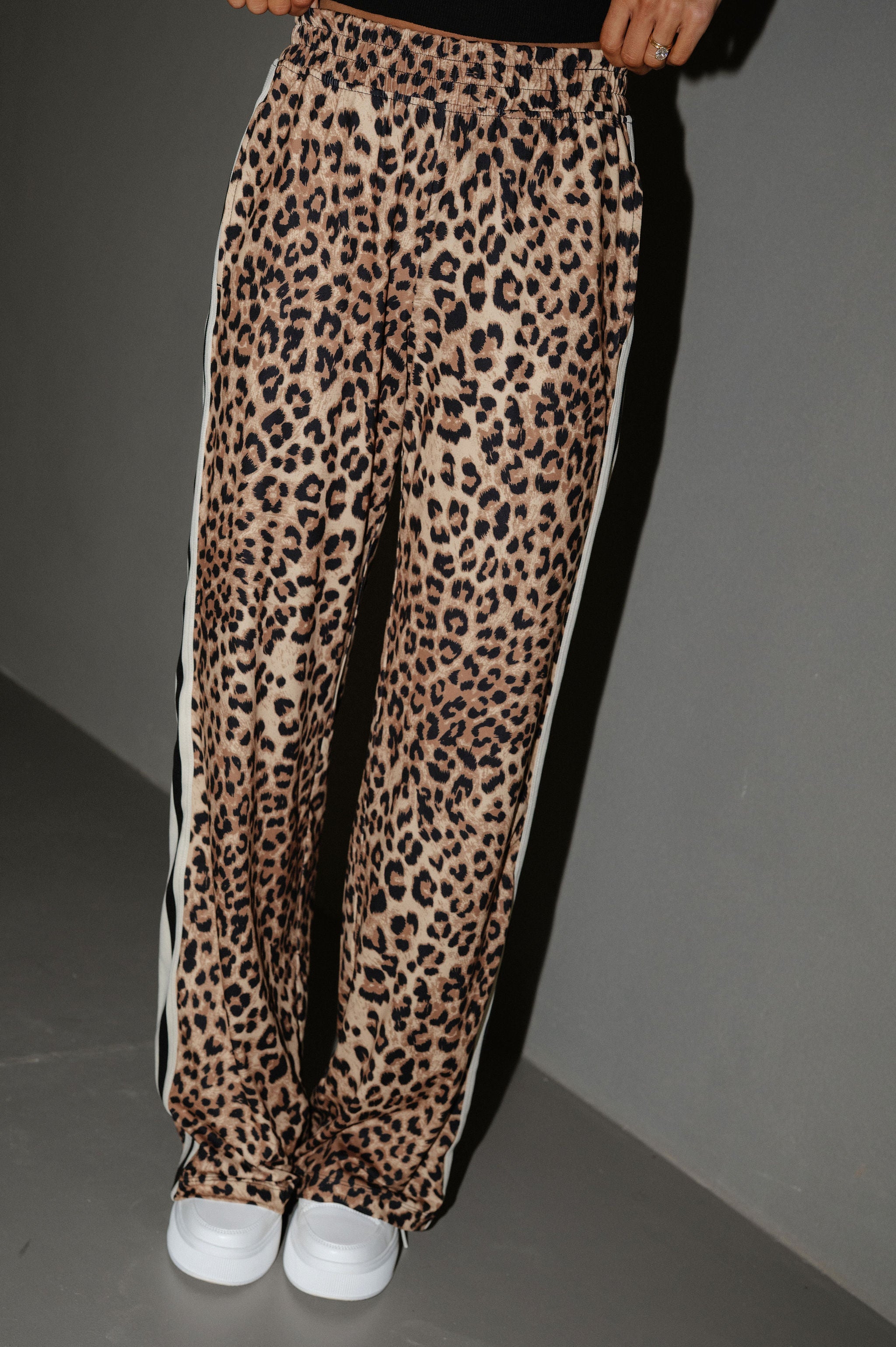 Animal Print Pants-Brown/Black