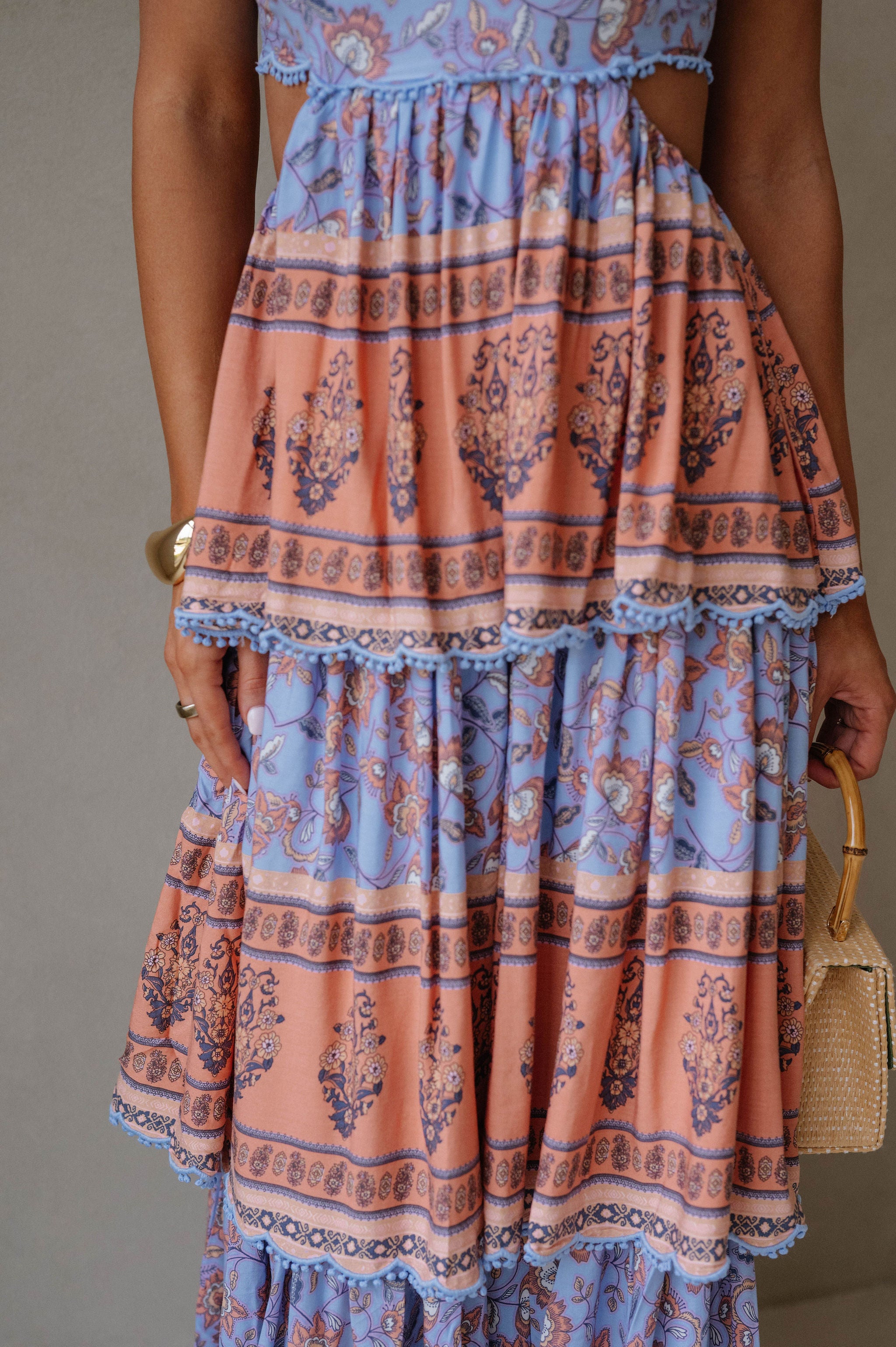 Sal Tiered Maxi Dress-Blue Multi
