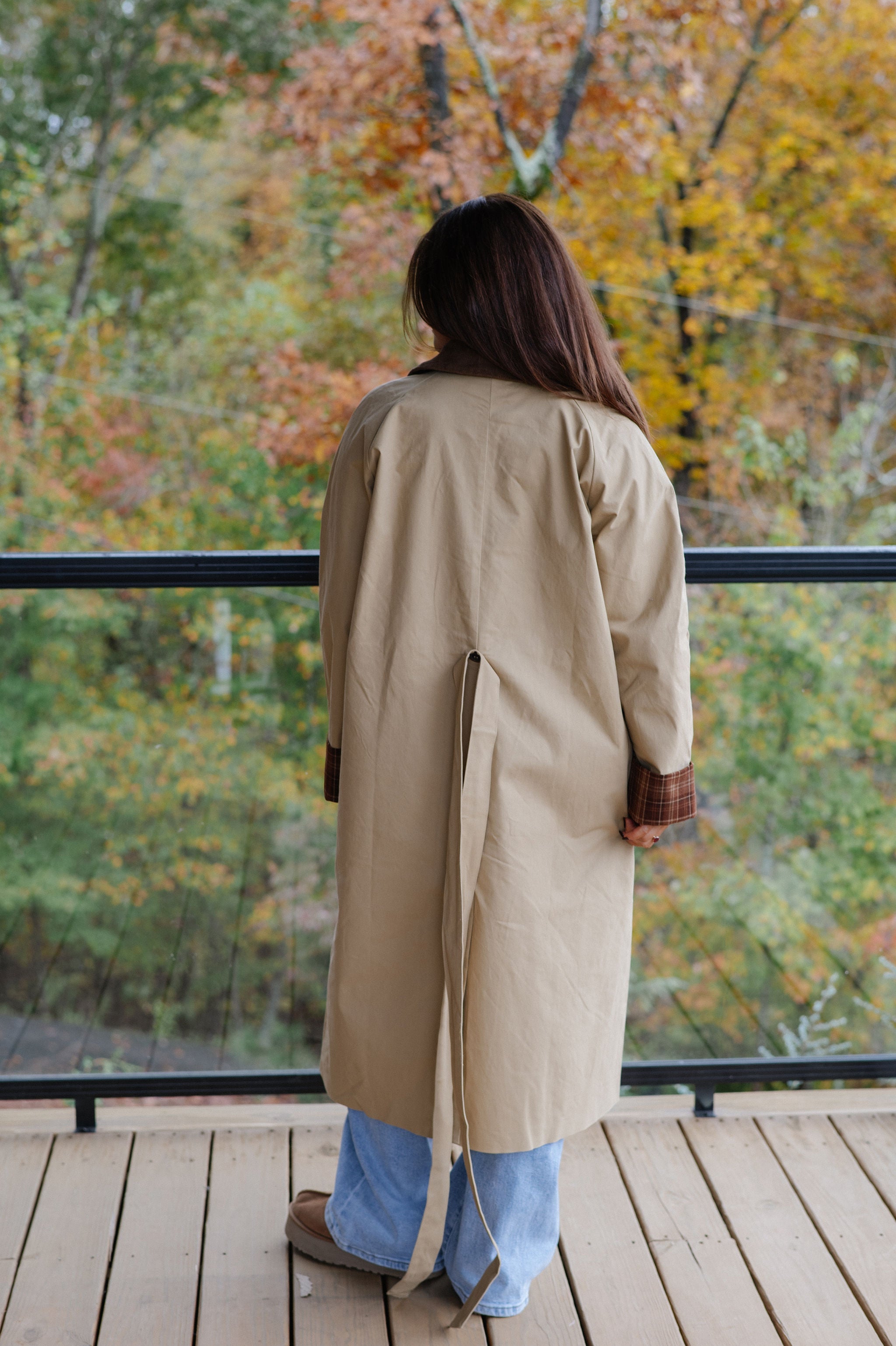 Corduroy Collar Coat-Khaki