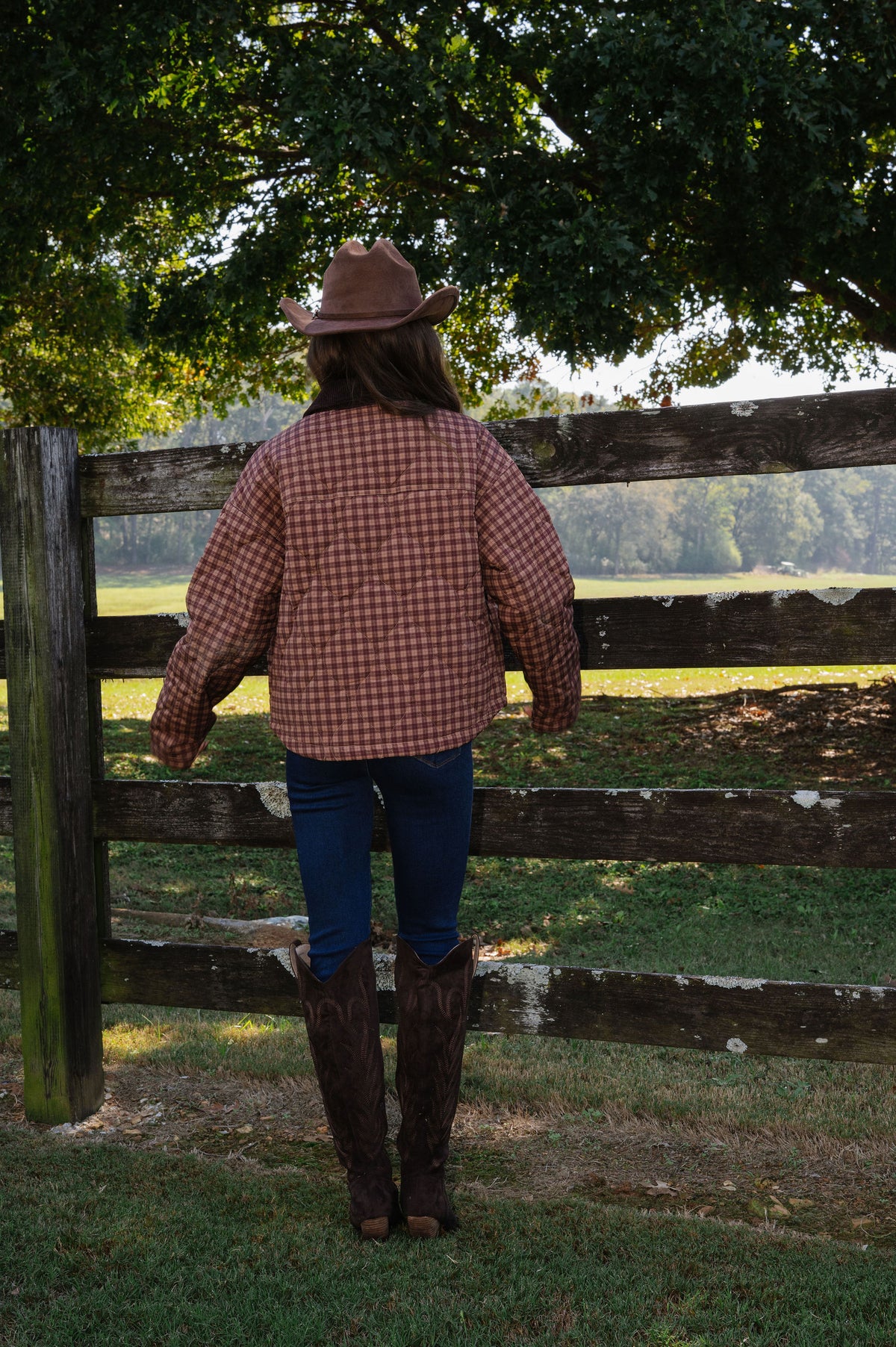 Presley Plaid Jacket-Brown