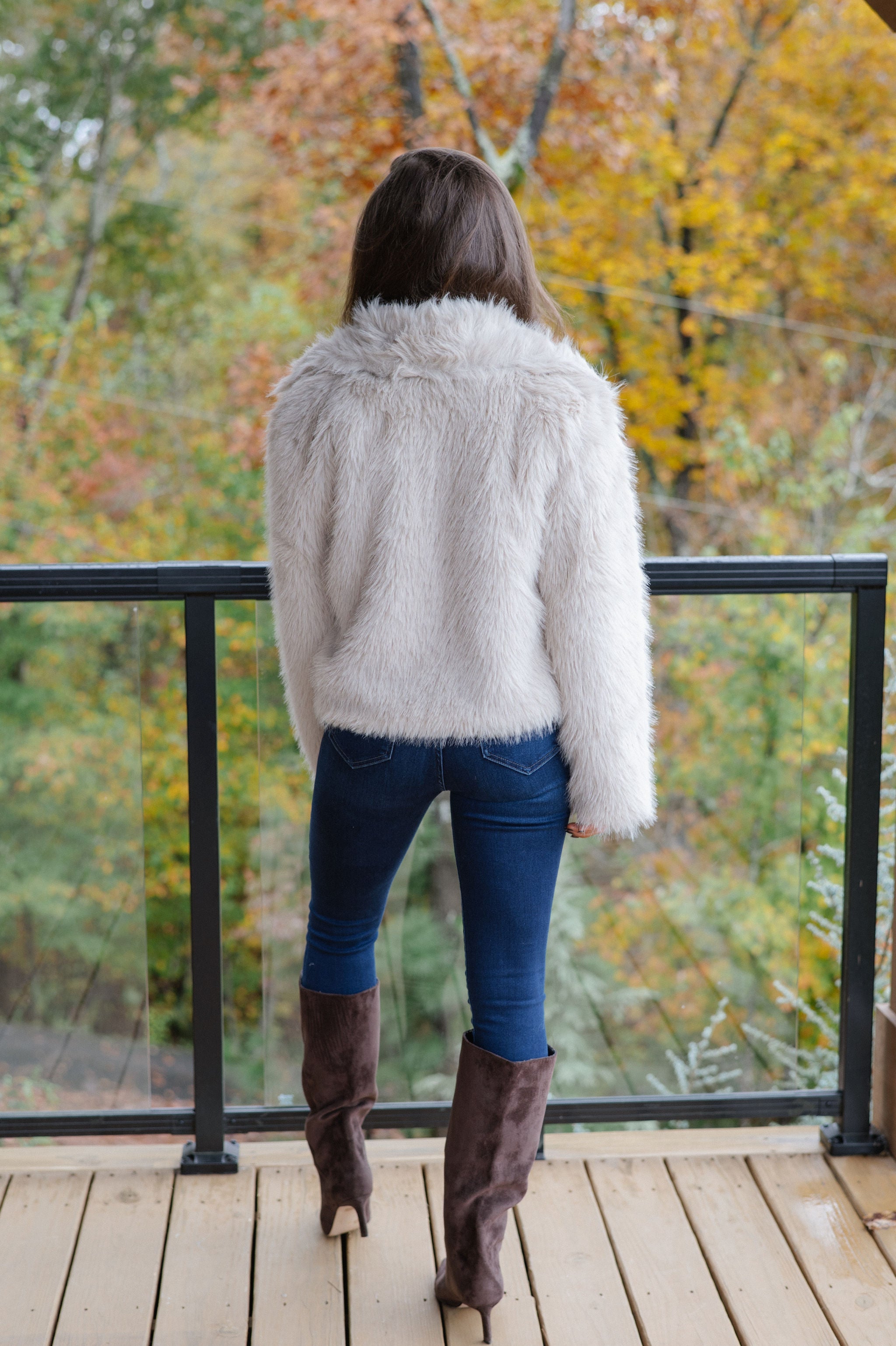 Kaden Fur Jacket-Taupe