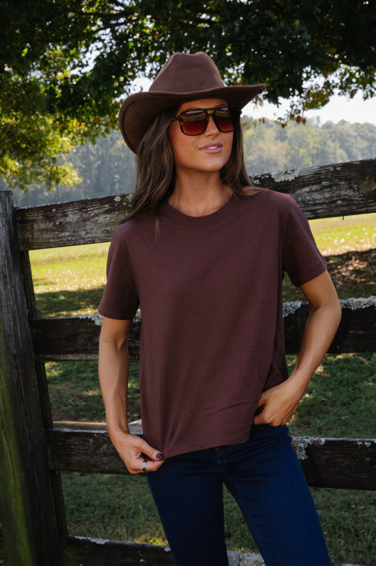 Everyday Crew Tee-Brown