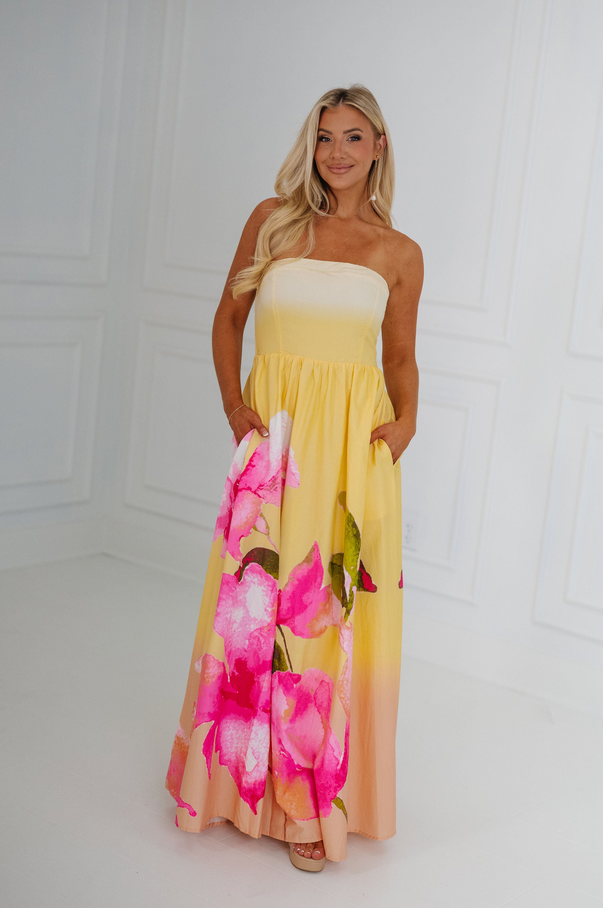 Emmie Maxi Dress-Light Yellow