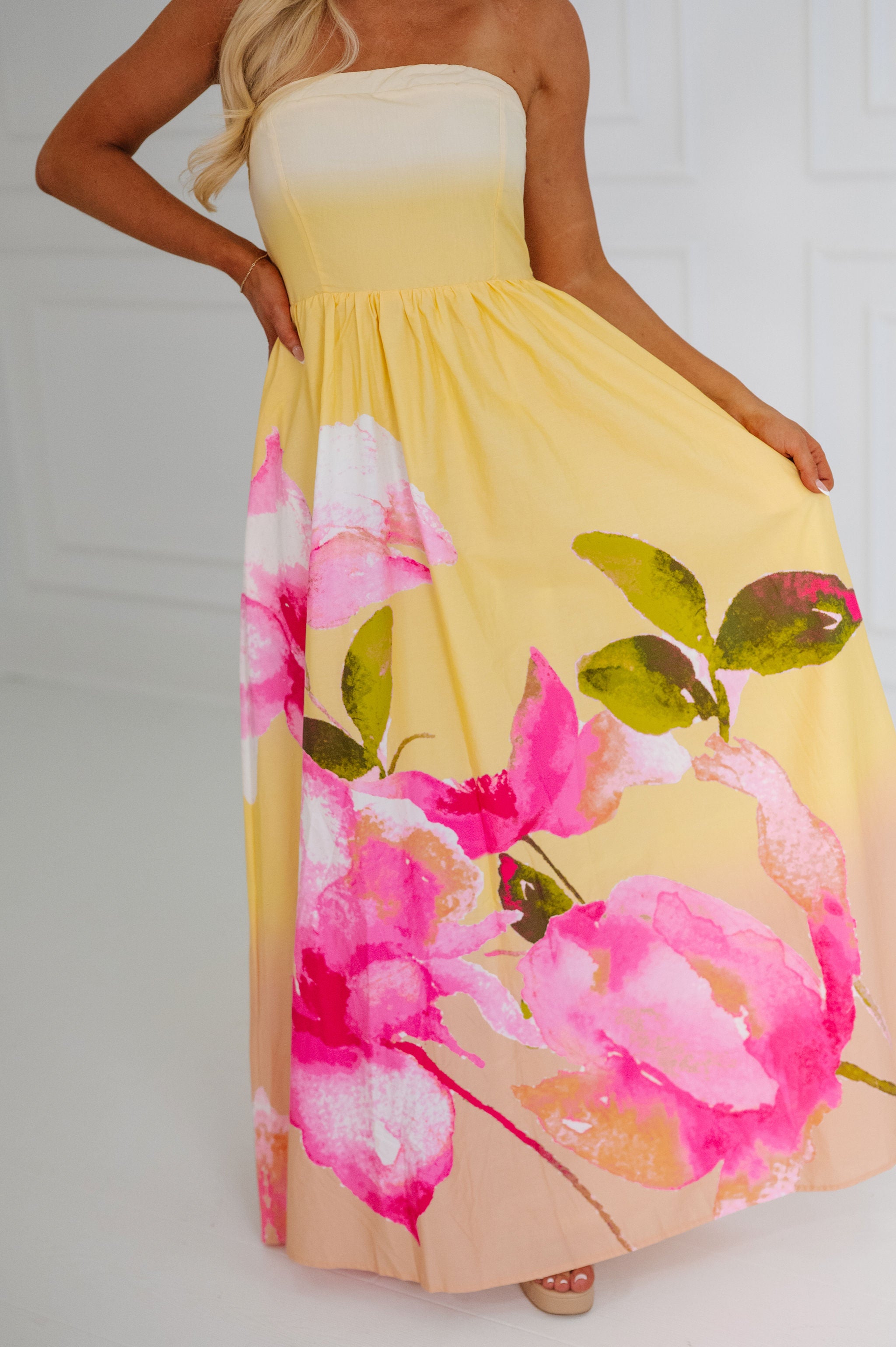 Emmie Maxi Dress-Light Yellow