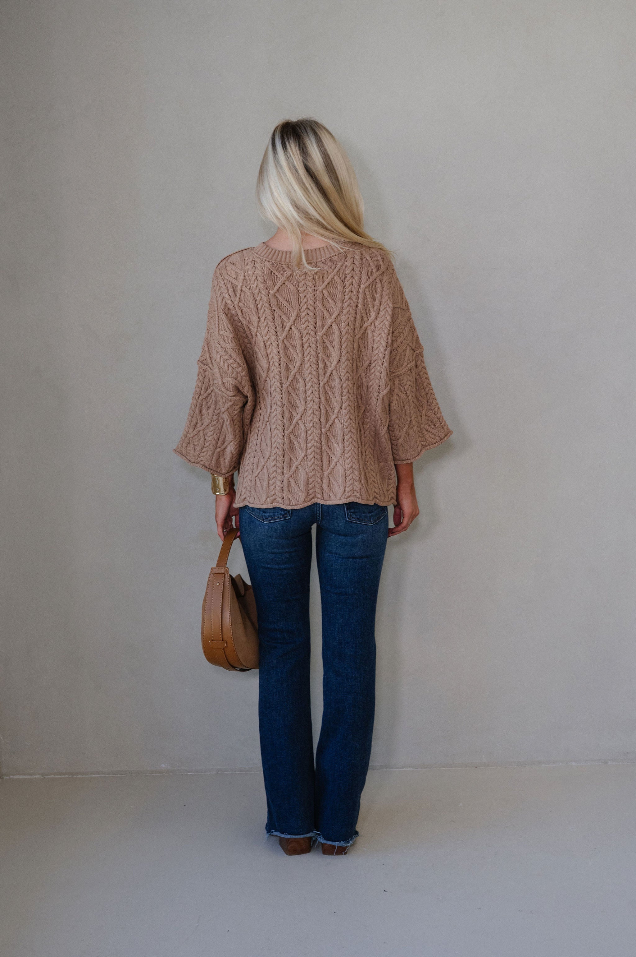 Campbell Bell Sleeve Sweater-Latte