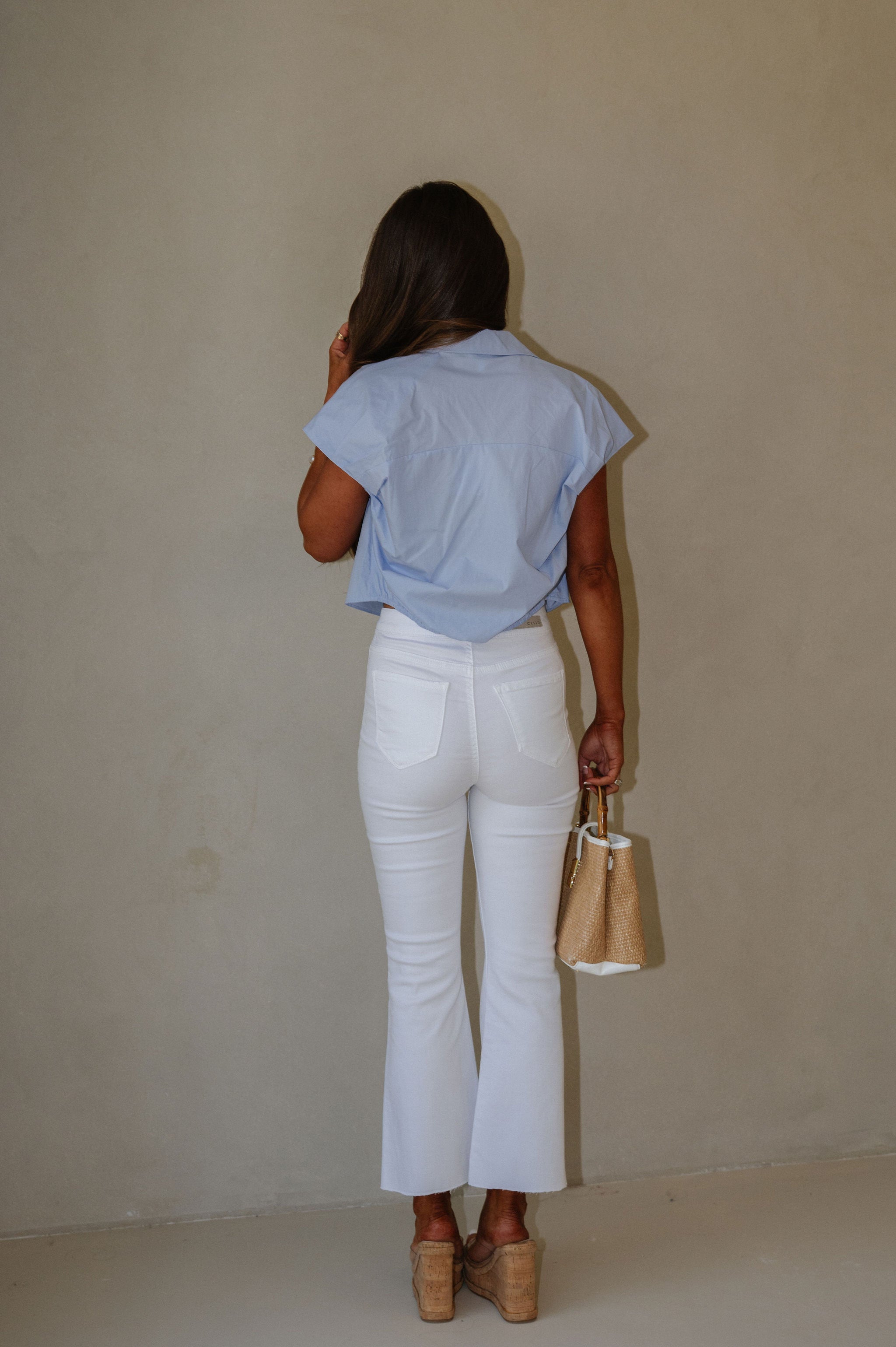 Parks Cropped Flares-White