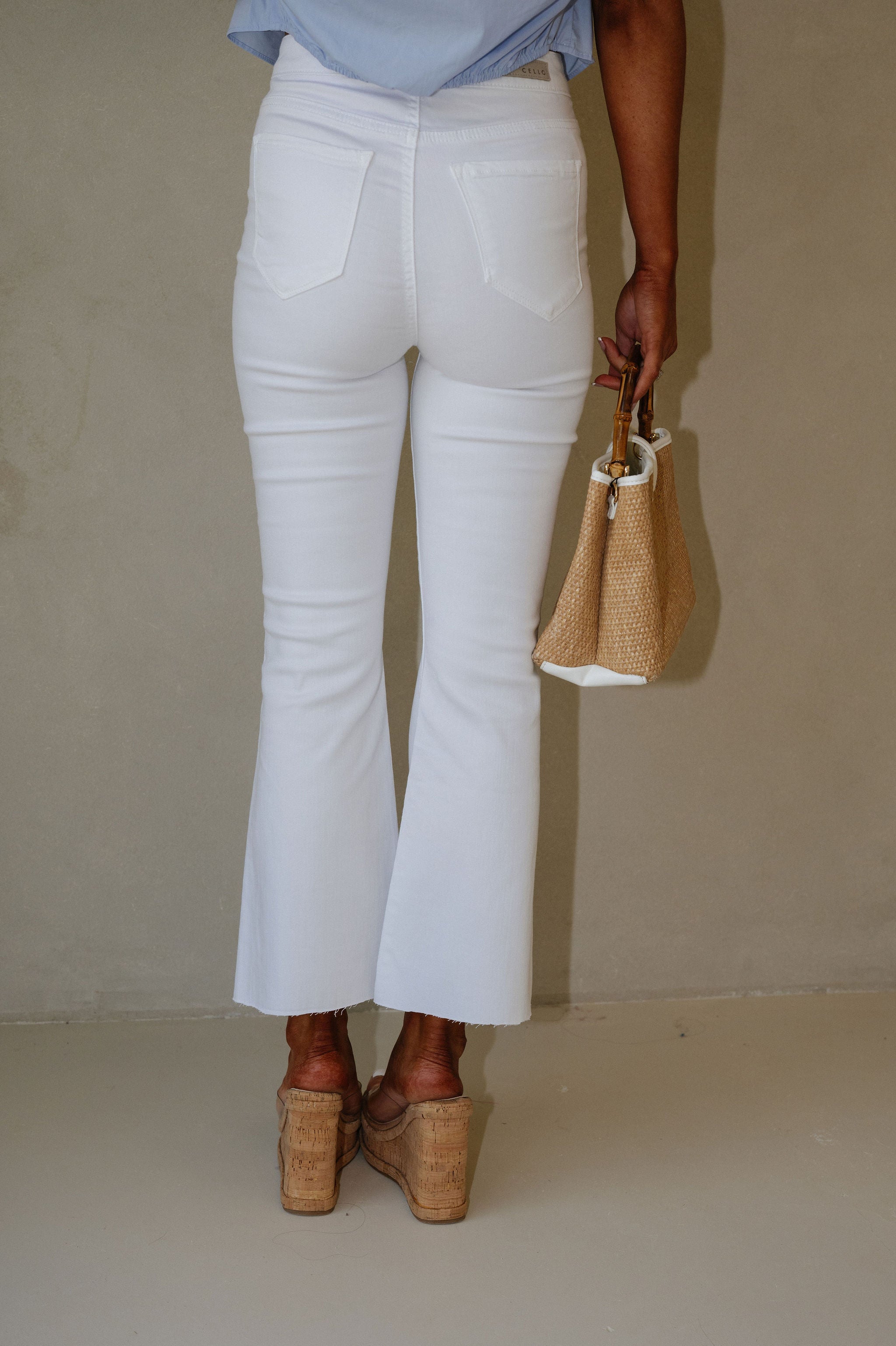 Parks Cropped Flares-White