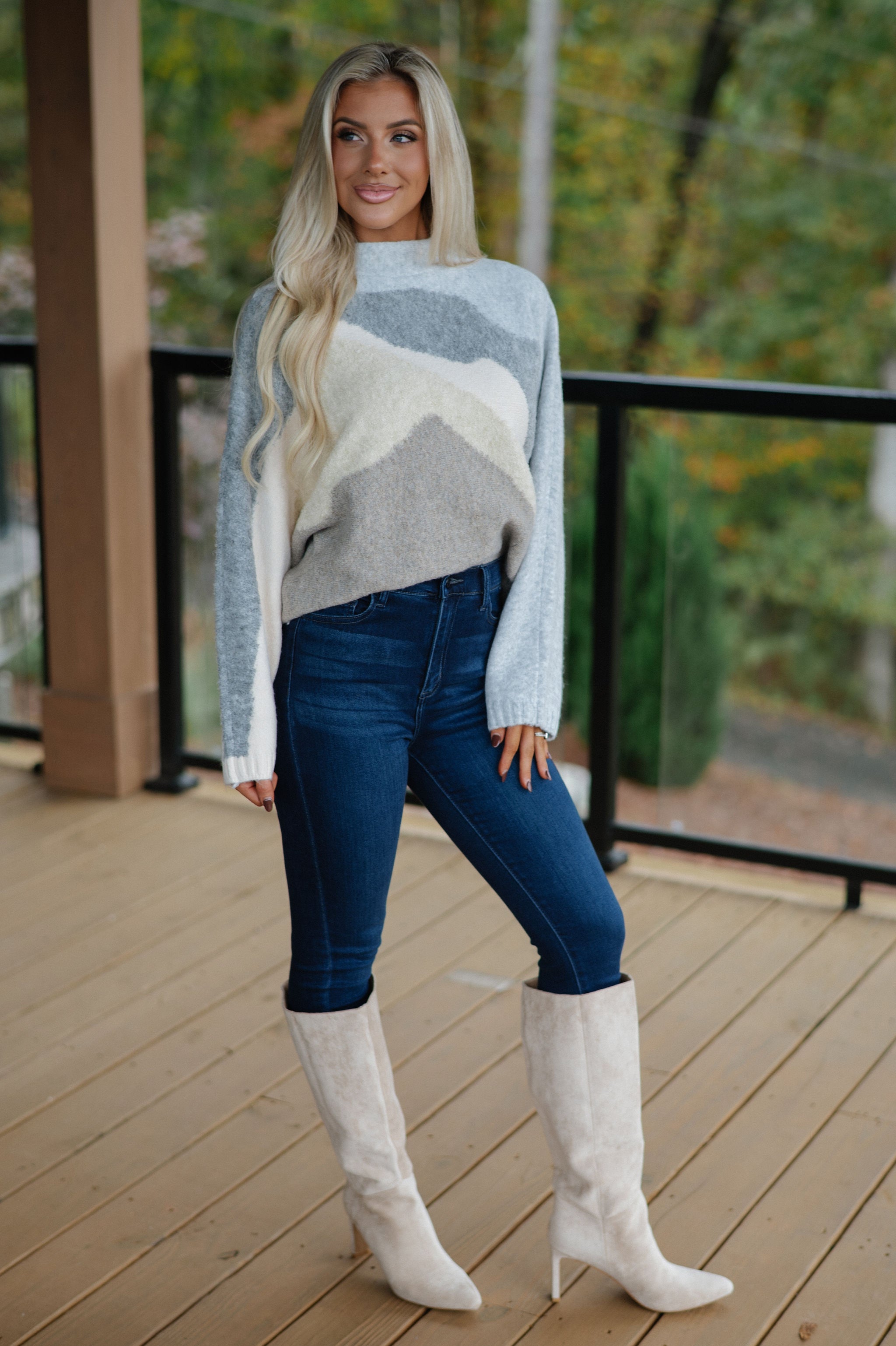 Perry Sweater-Grey/Tan