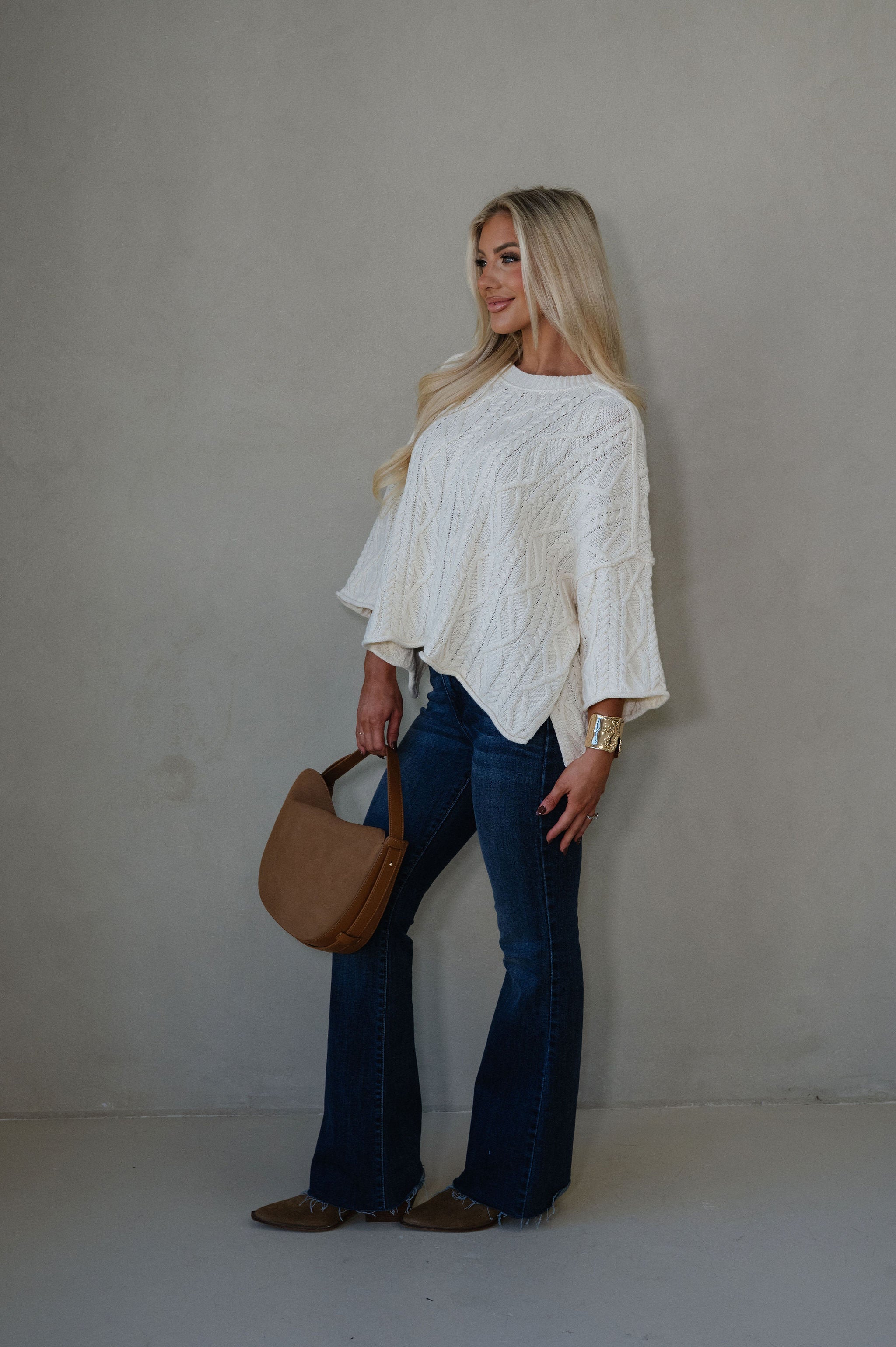 Campbell Bell Sleeve Sweater-Cream