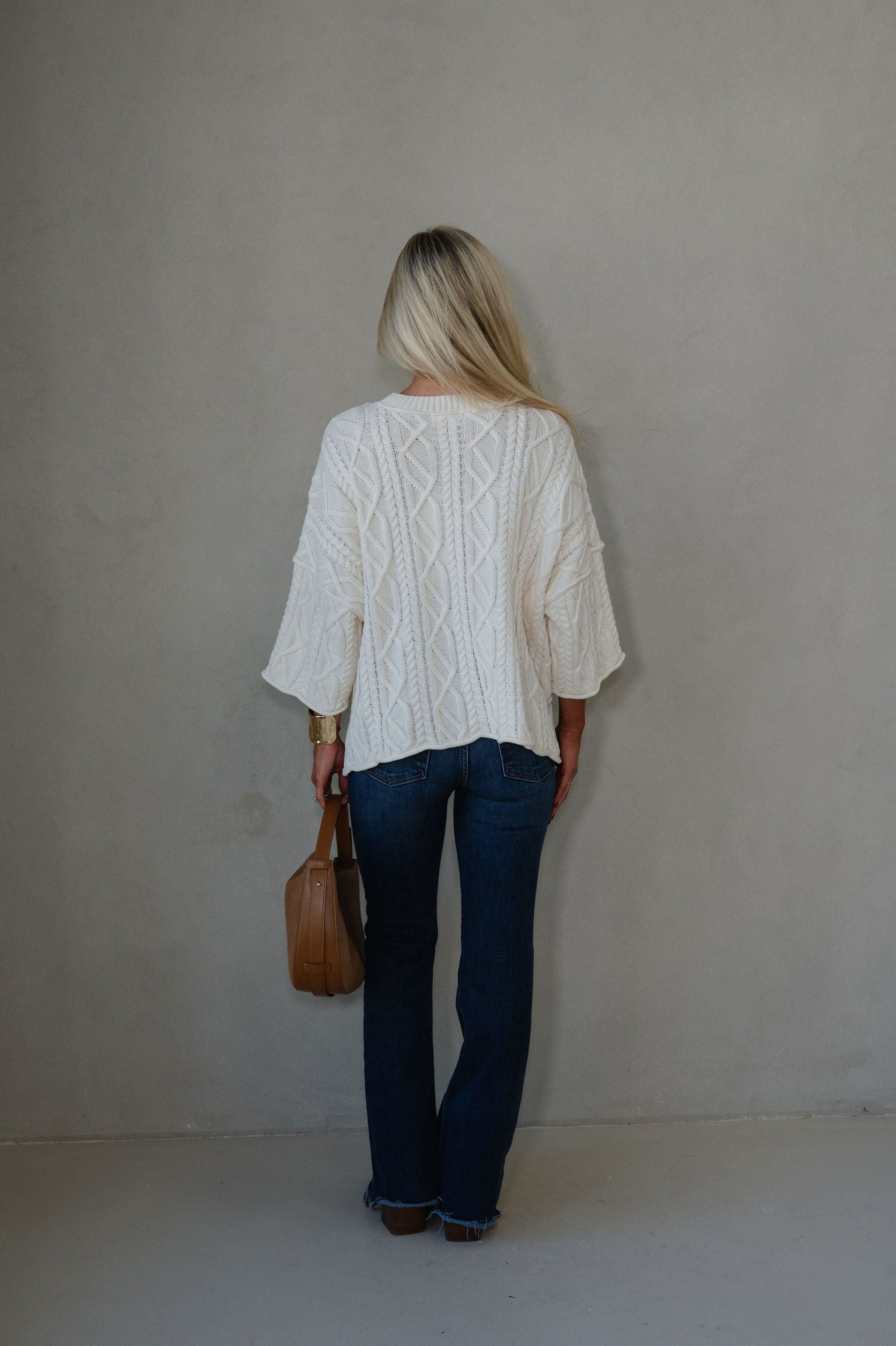 Campbell Bell Sleeve Sweater-Cream
