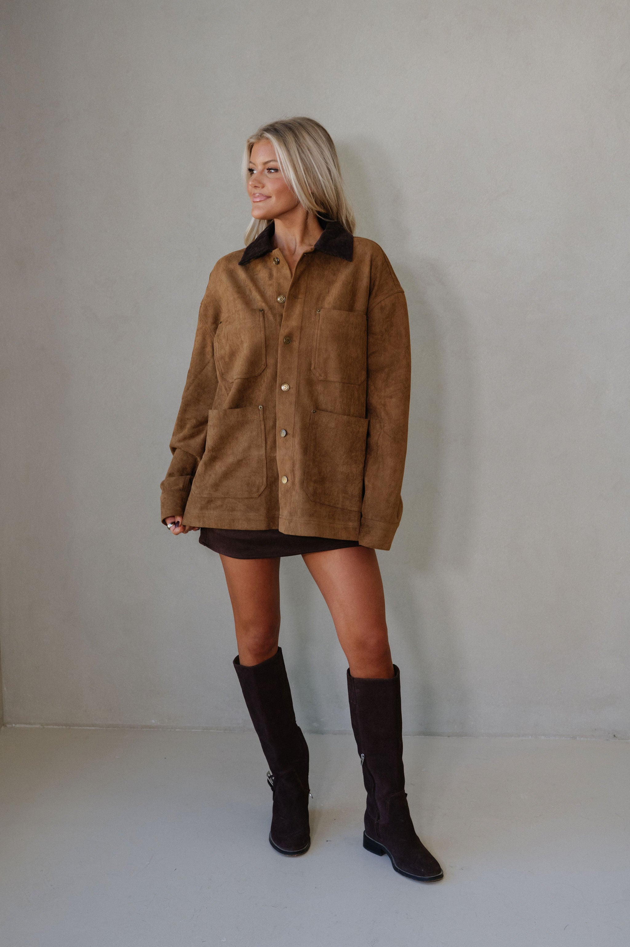 Puckett Suede Jacket-Camel