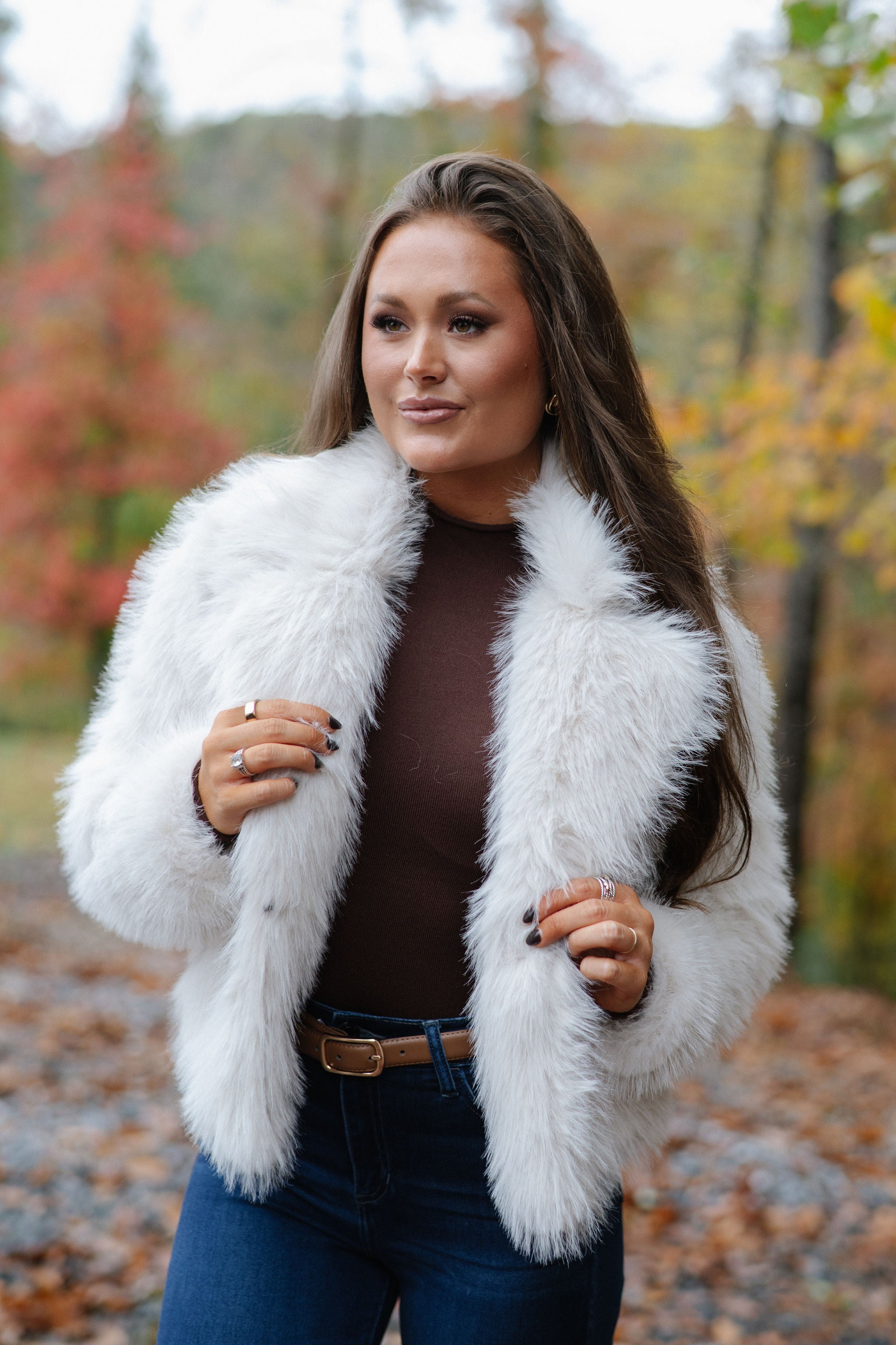 Keaton Faux Fur Jacket-Cream
