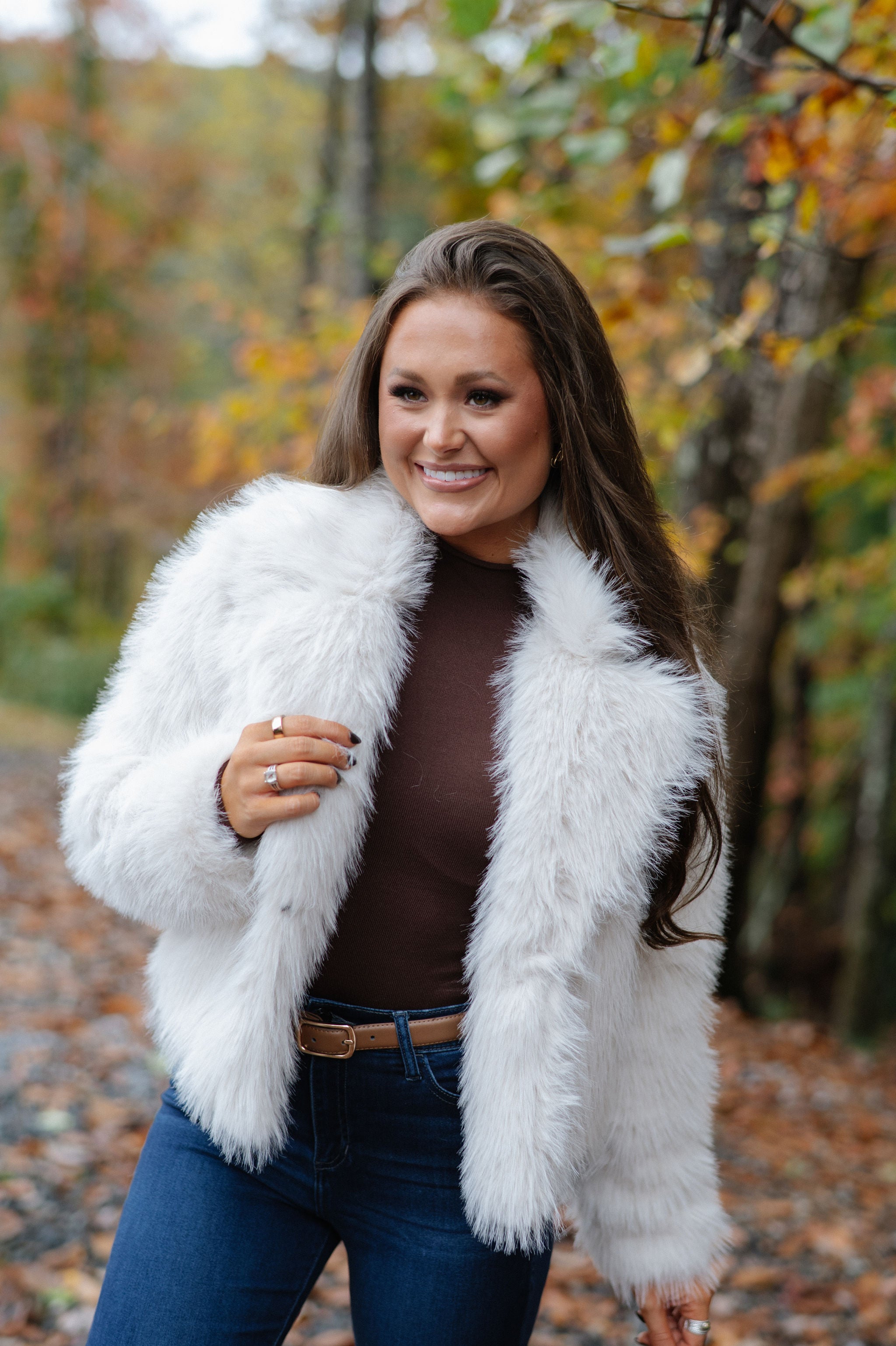 Keaton Faux Fur Jacket-Cream
