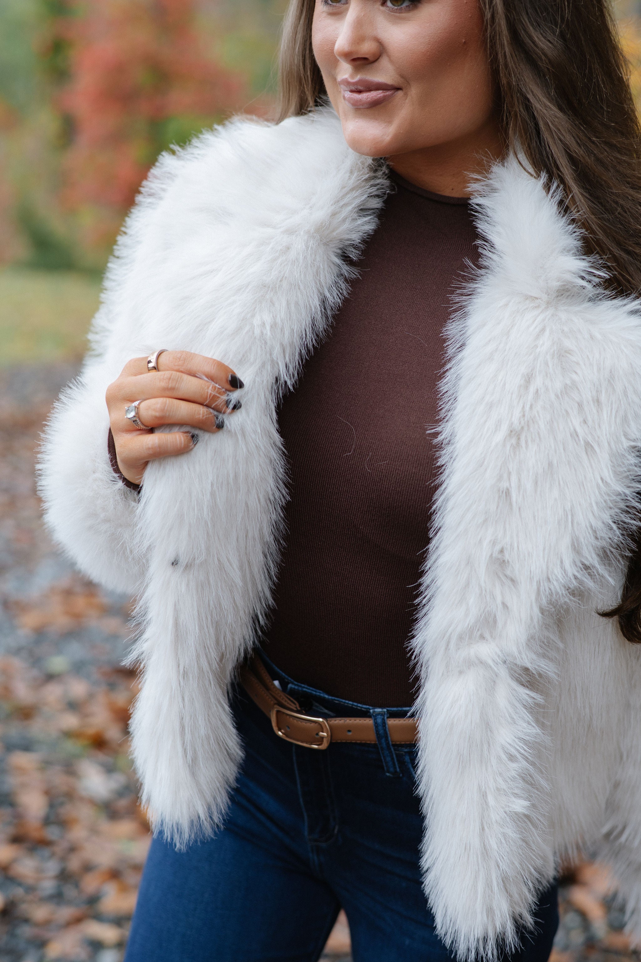 Keaton Faux Fur Jacket-Cream