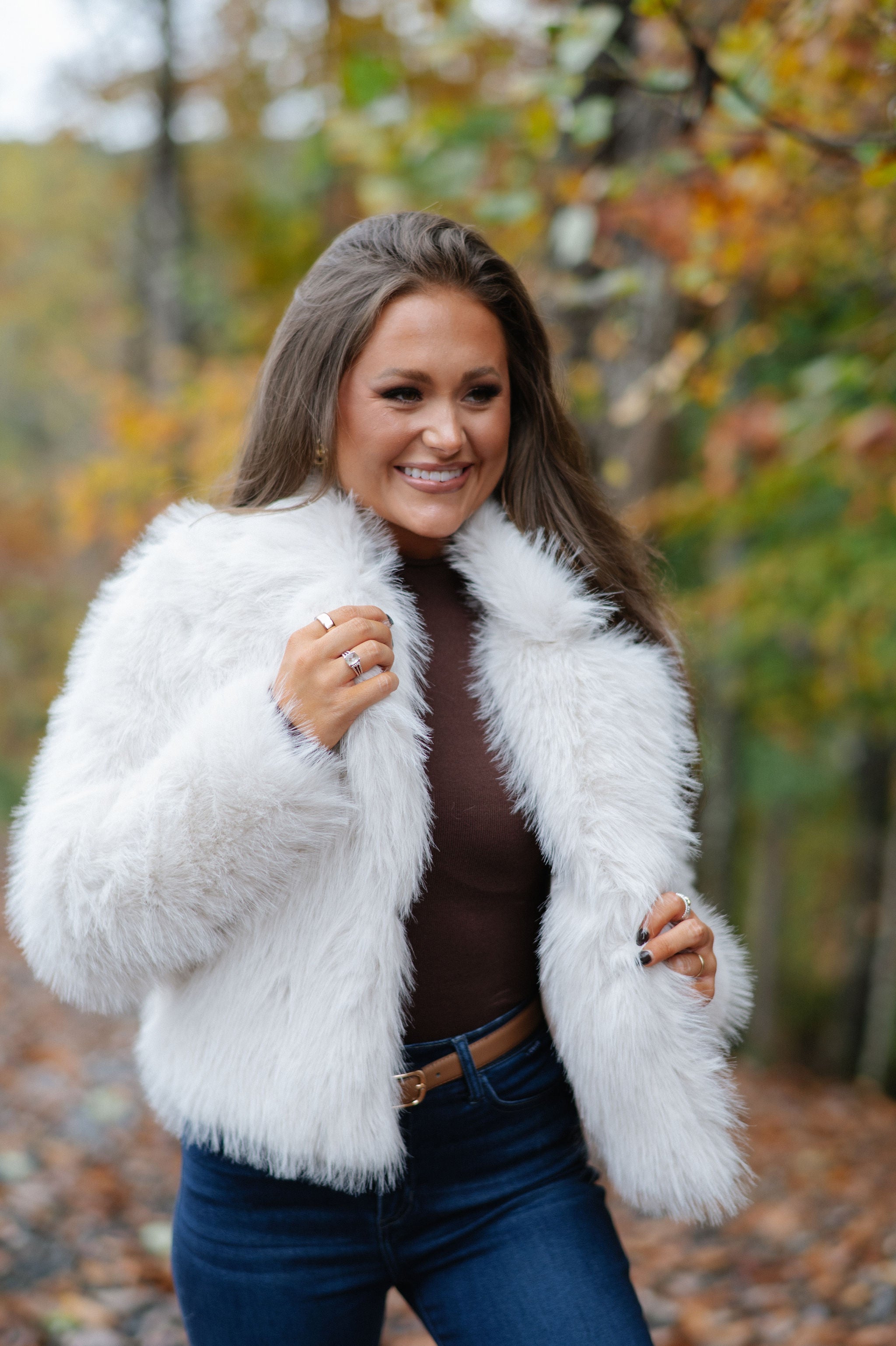 Keaton Faux Fur Jacket-Cream