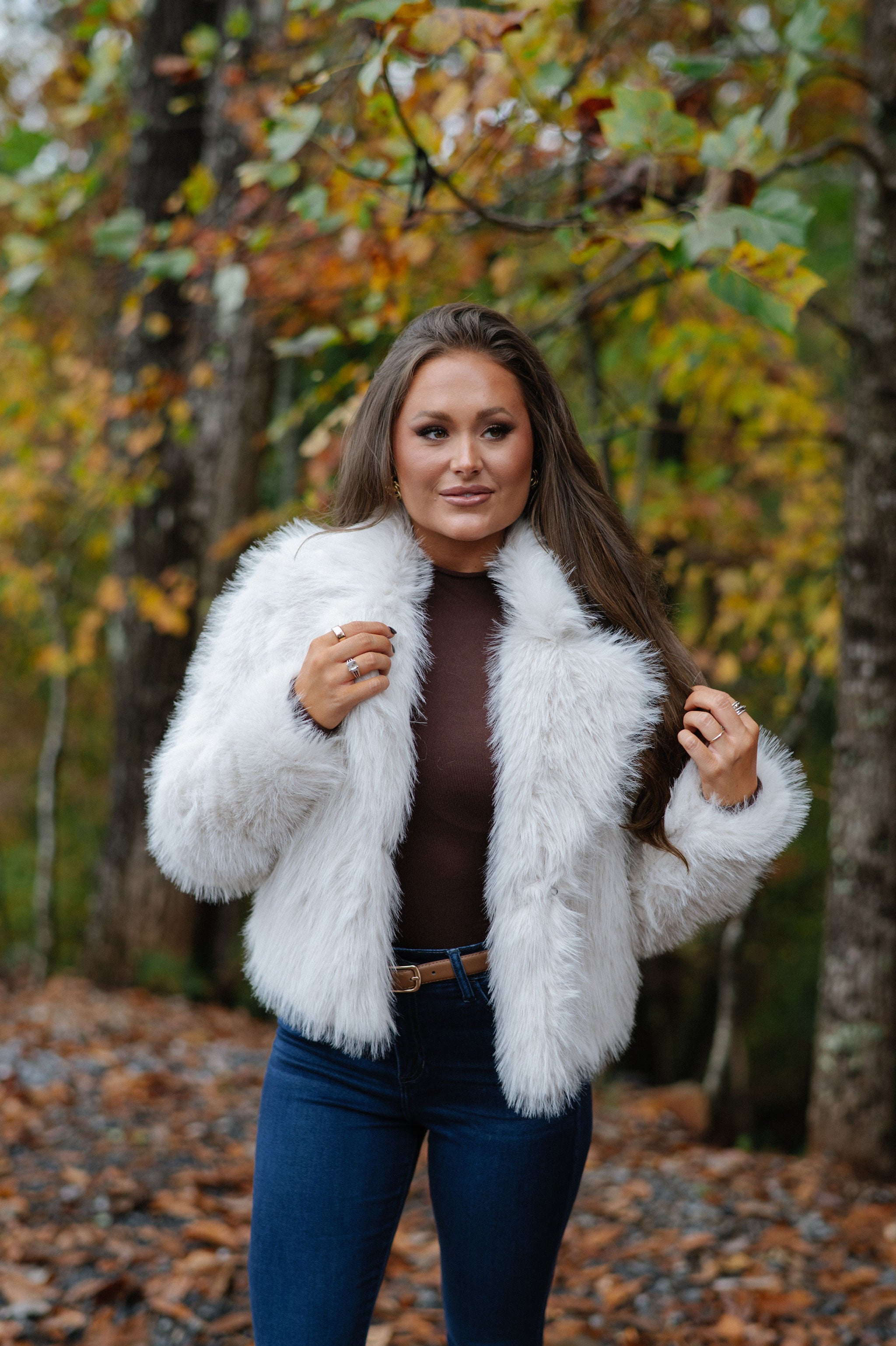 Keaton Faux Fur Jacket-Cream