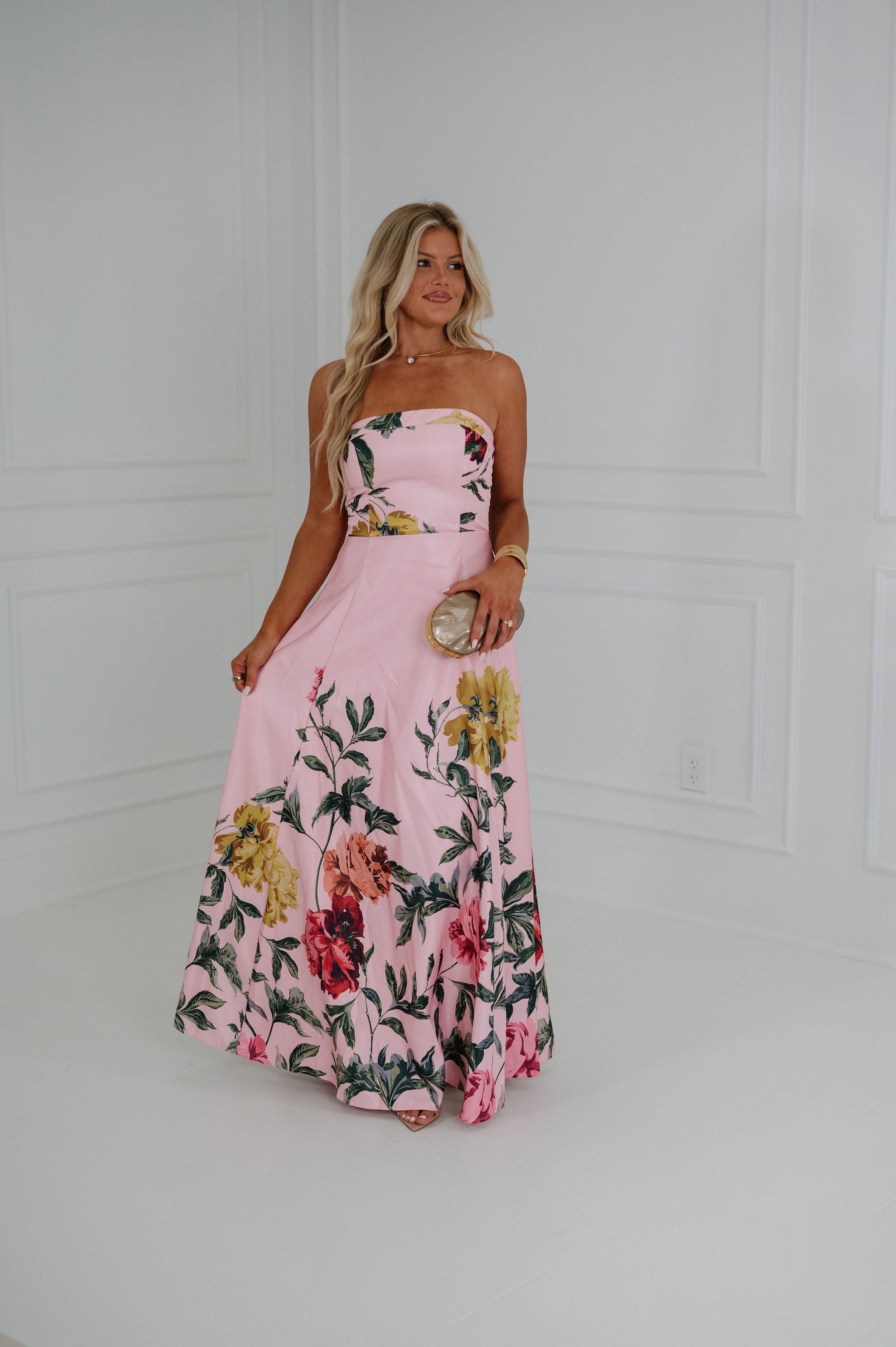 Jasmine Floral Maxi Dress-Pink Garden