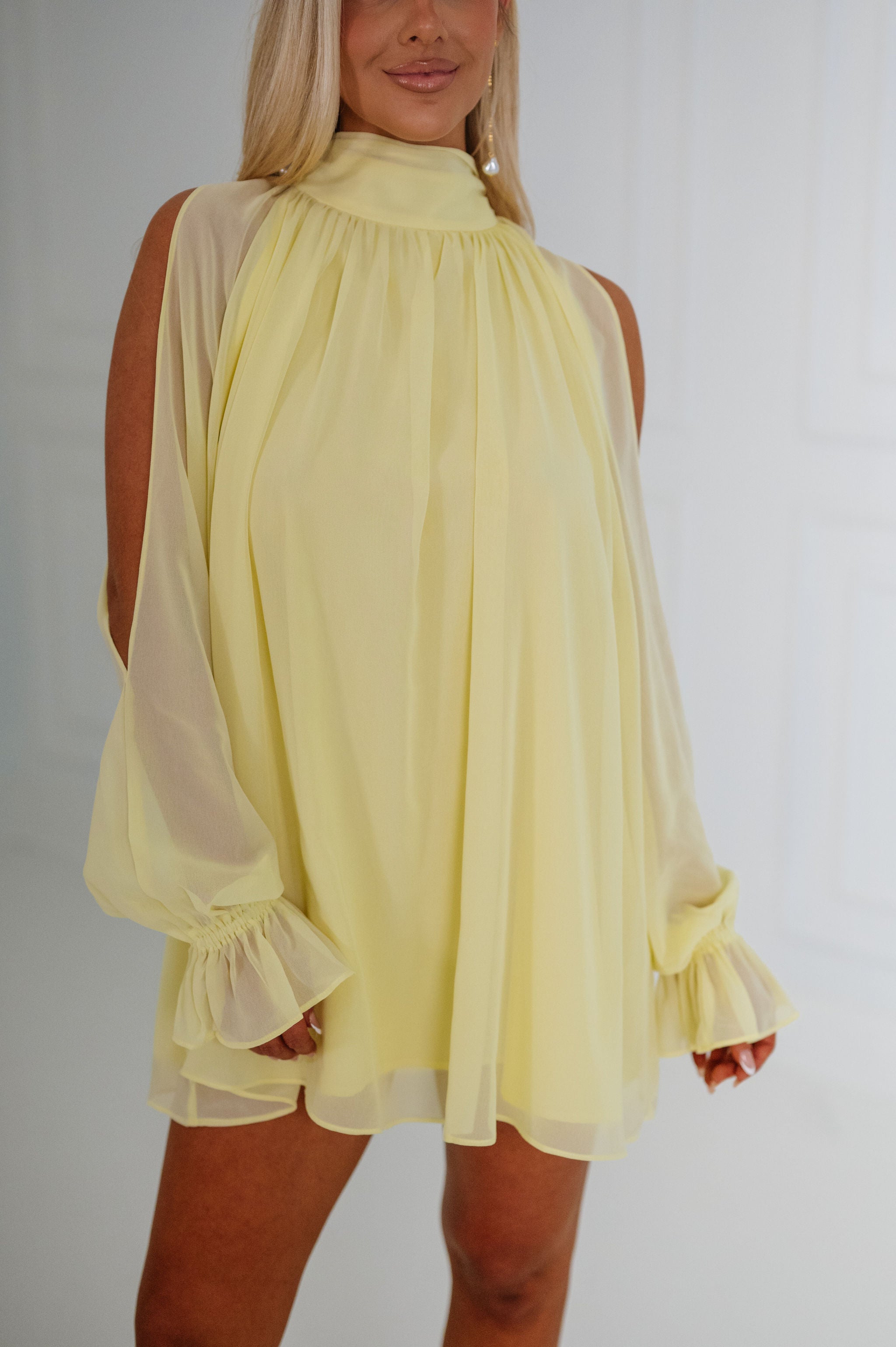 Elowen Mini Dress-Butter Yellow