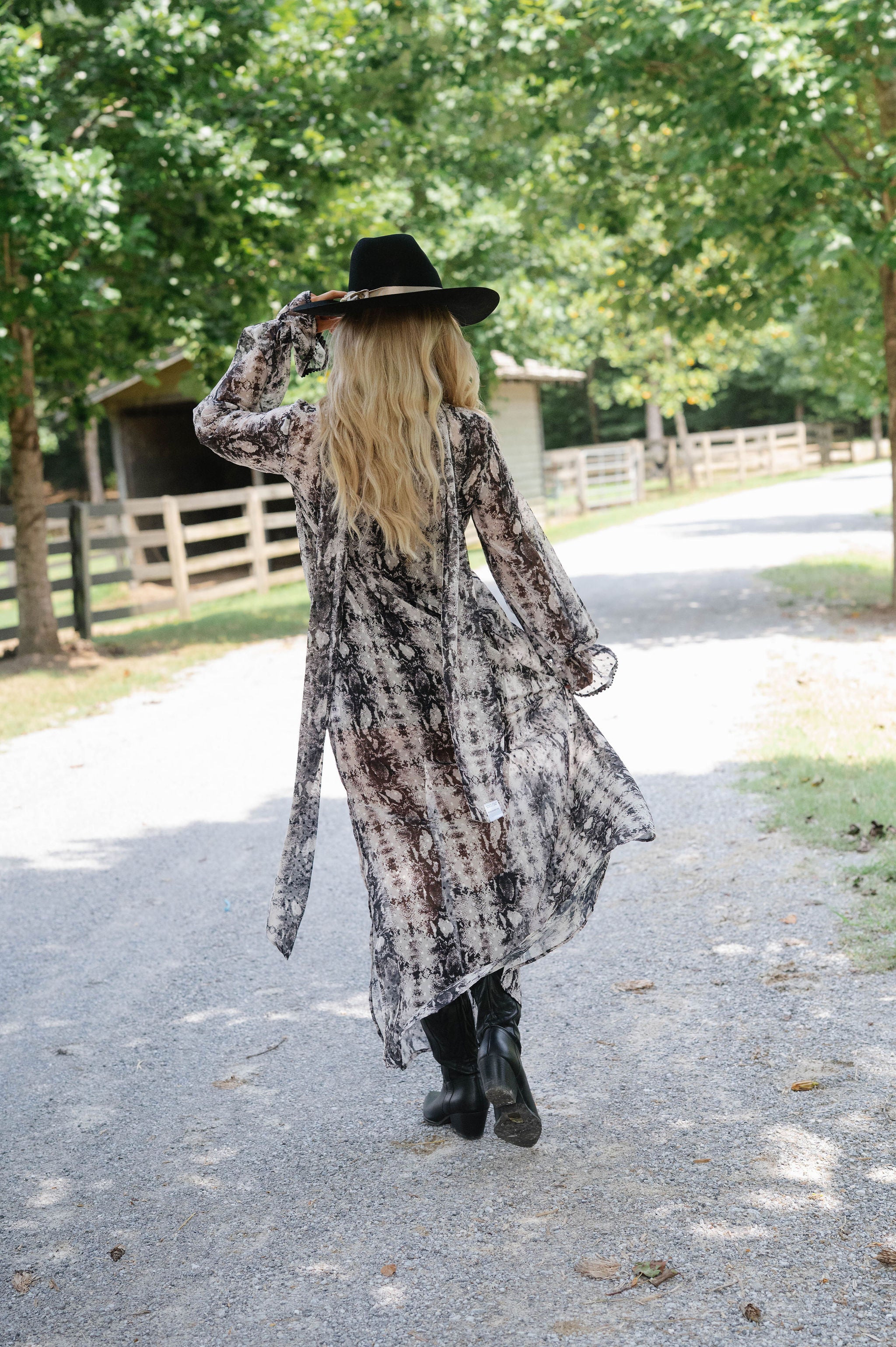 Snake Print Maxi Dress With Scarf