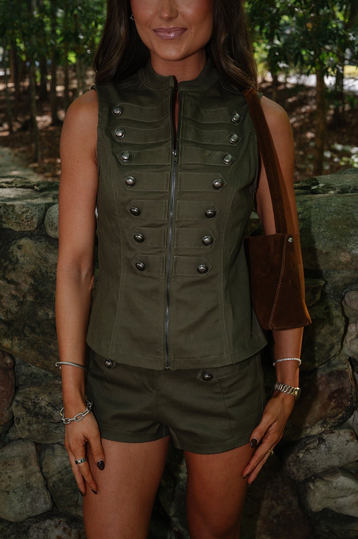 Lillian Micro Short Set-Olive
