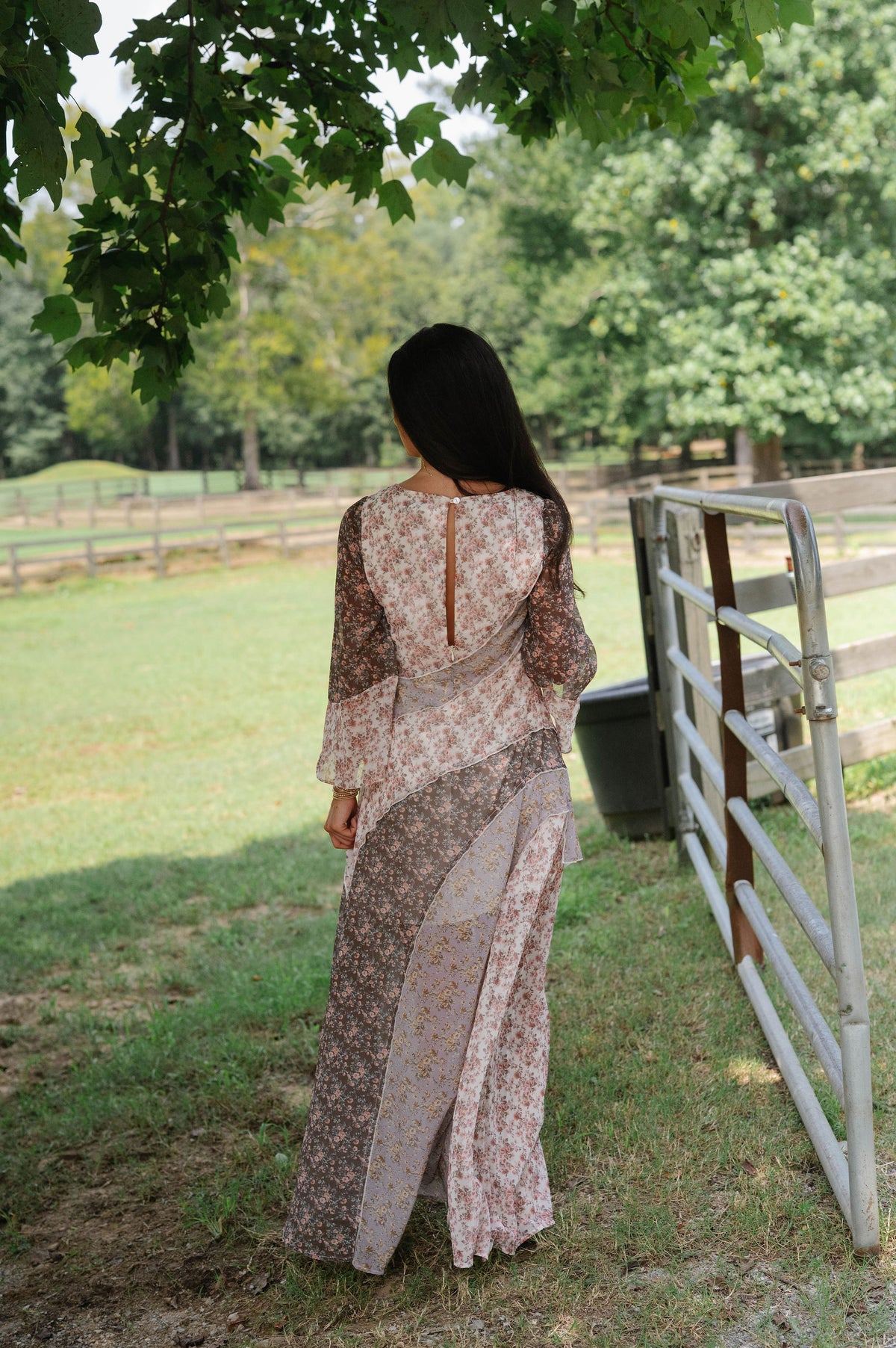 Lainey Floral Chiffon Ruffle Maxi Dress