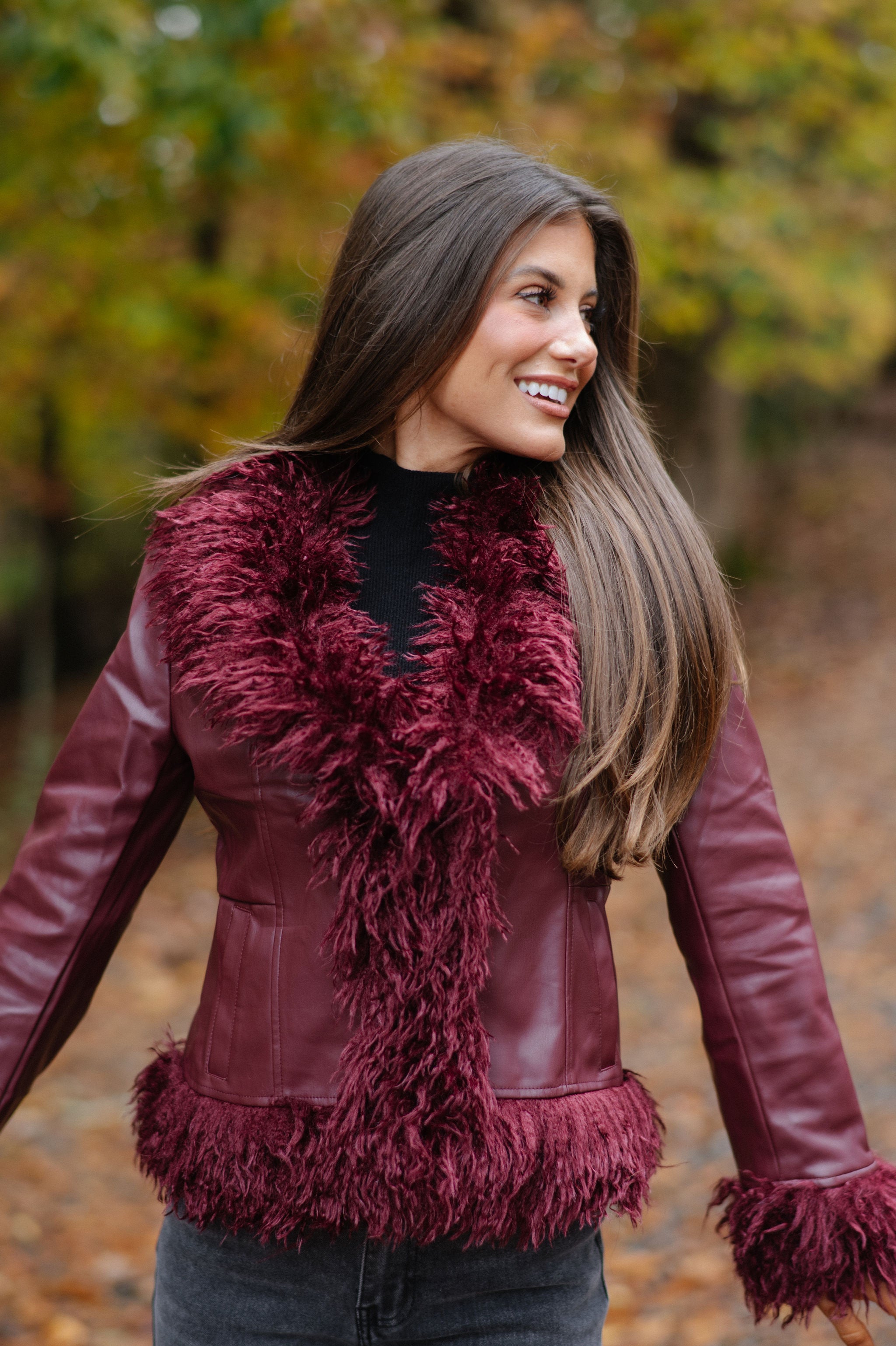 Elle Jacket-Burgundy