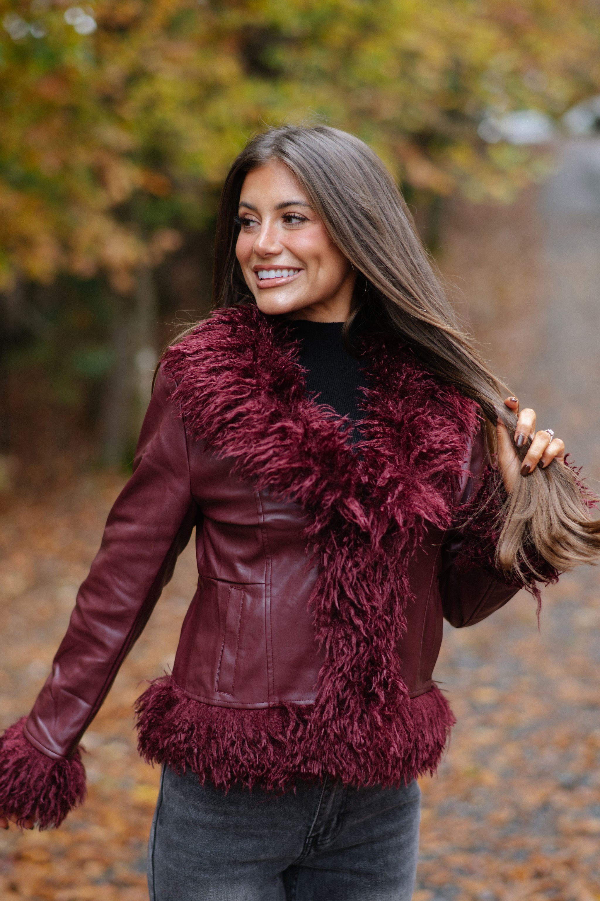 Elle Jacket-Burgundy