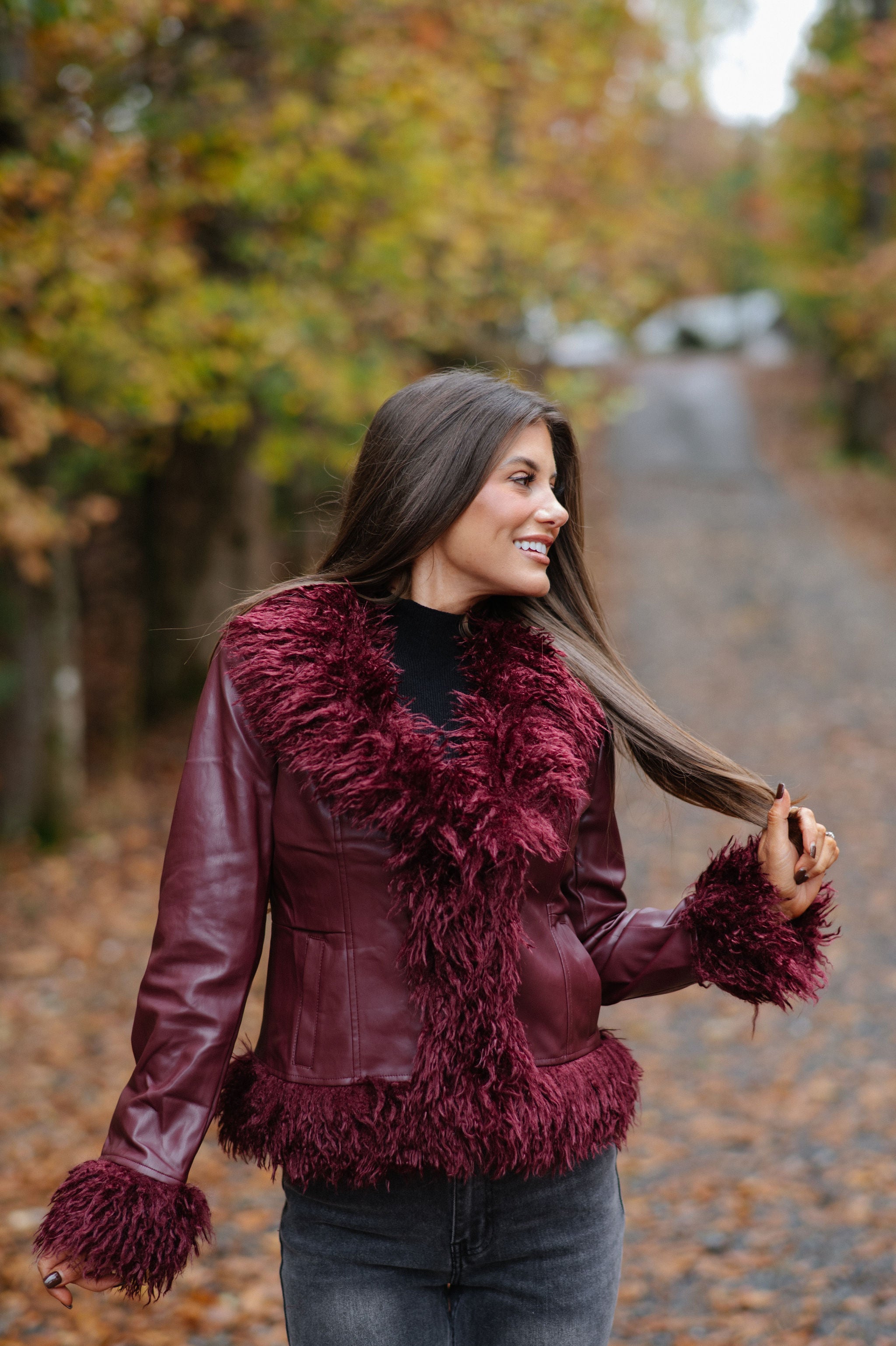 Elle Jacket-Burgundy