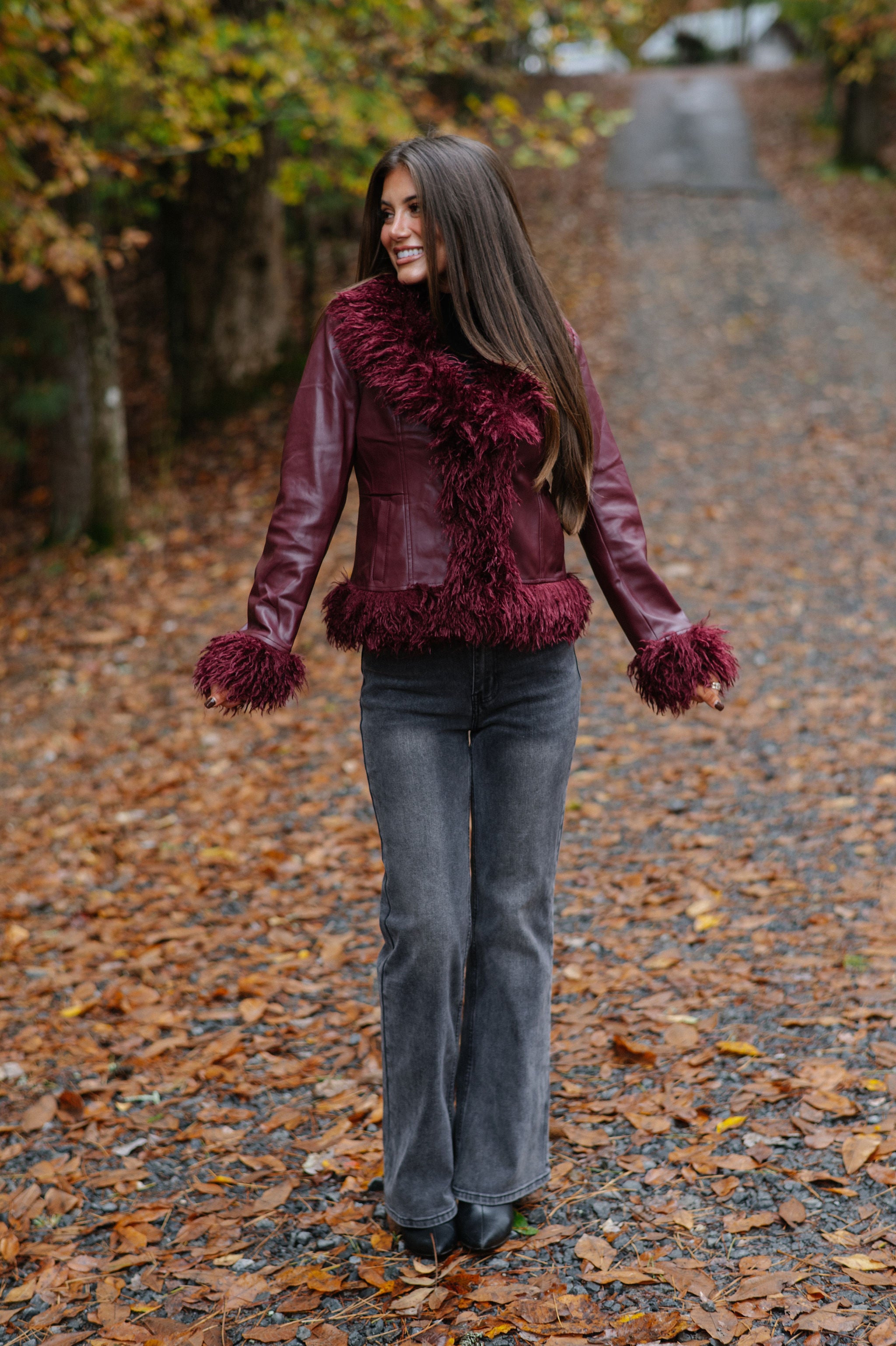 Elle Jacket-Burgundy