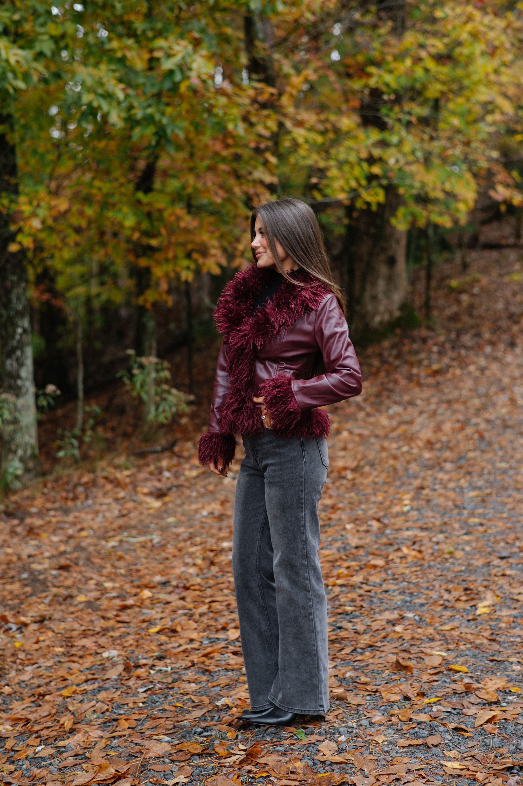 Elle Jacket-Burgundy