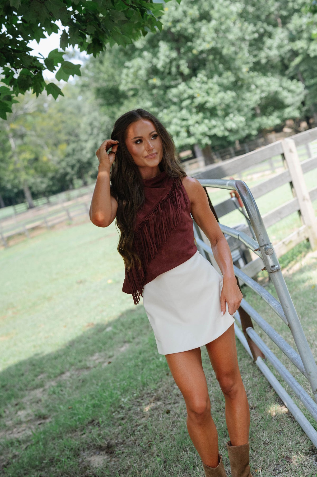 Scout Diagonal Fringe Tank-Brick