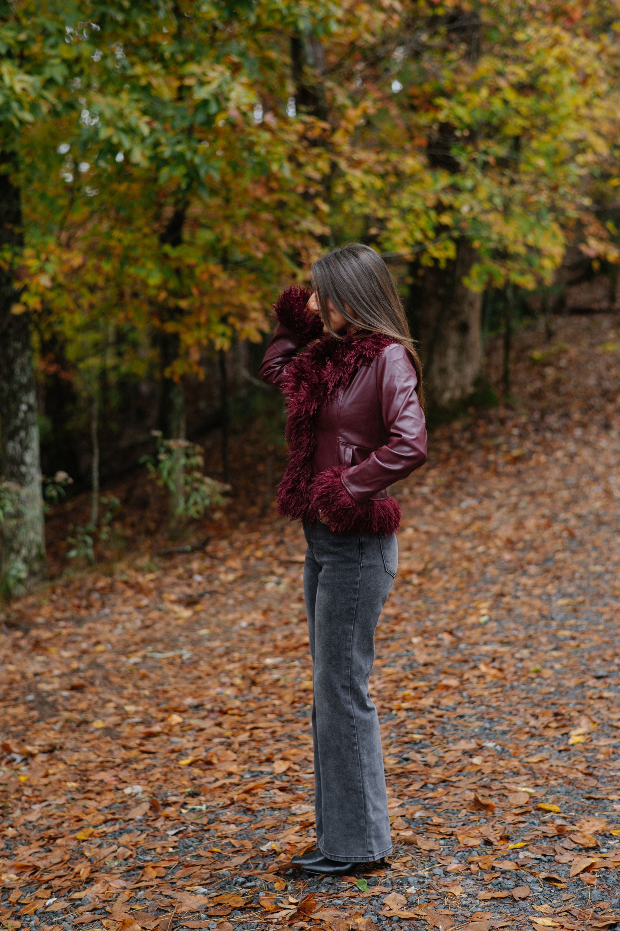 Elle Jacket-Burgundy