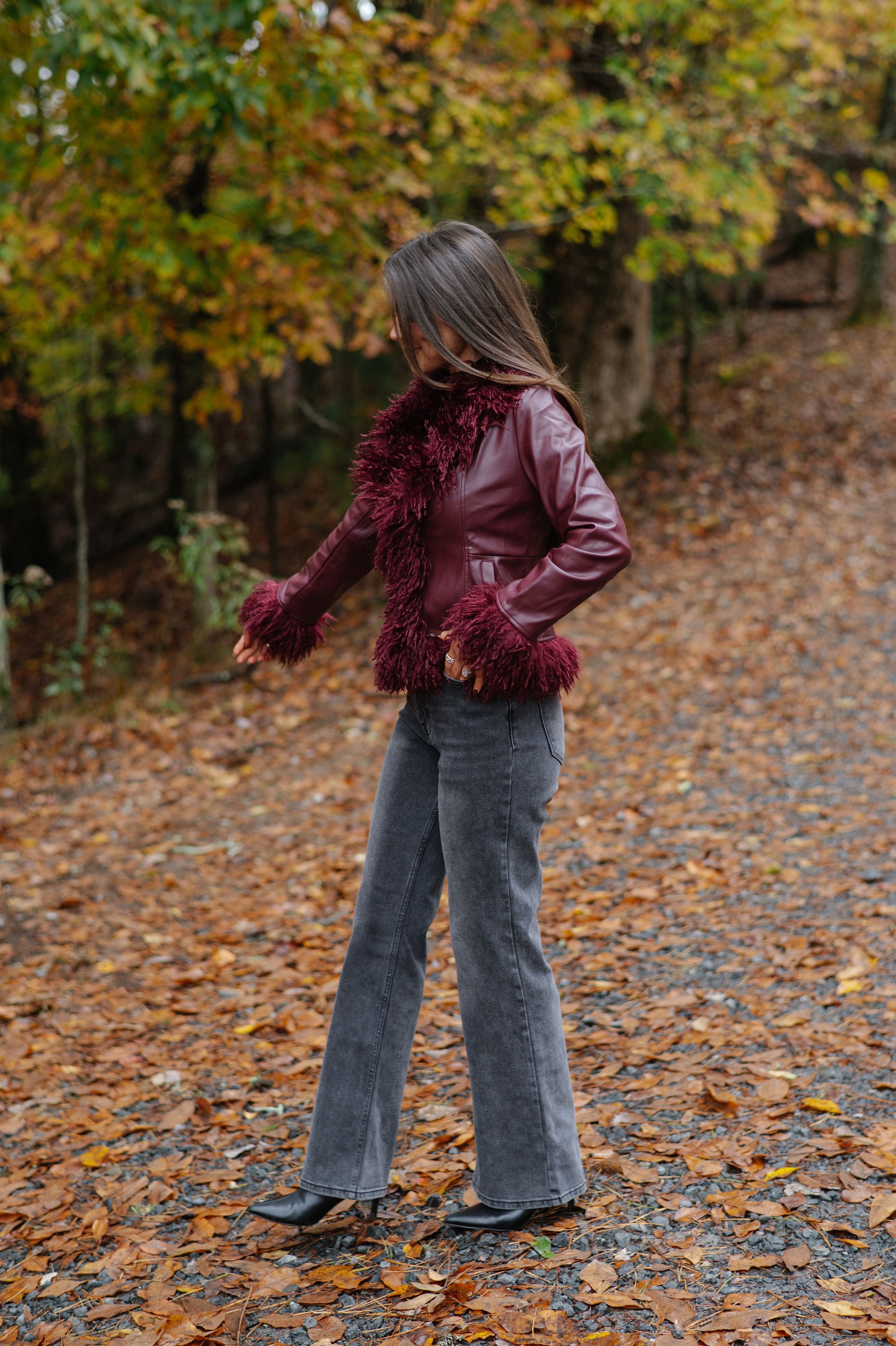 Elle Jacket-Burgundy