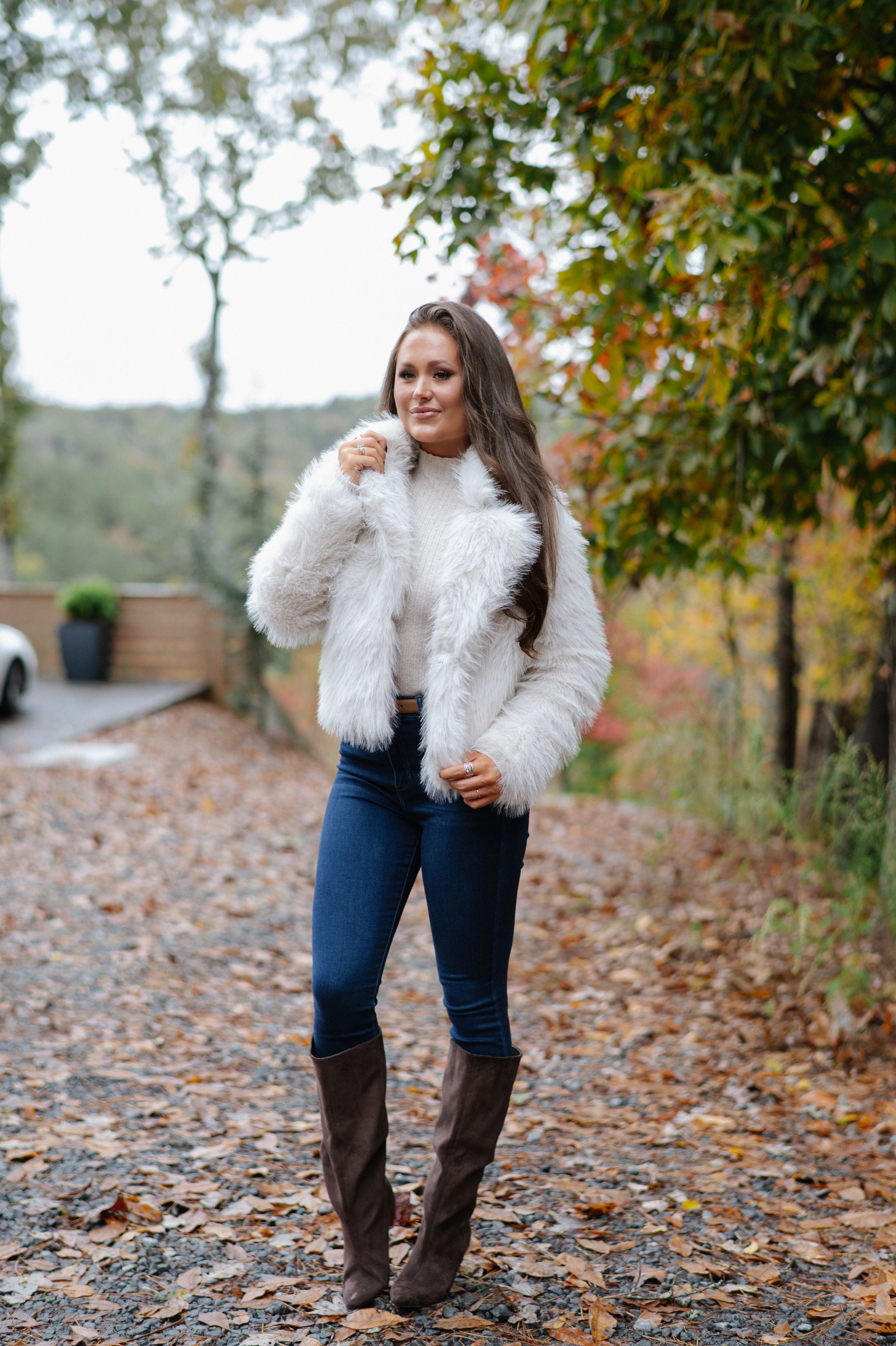 Keaton Faux Fur Jacket-Cream