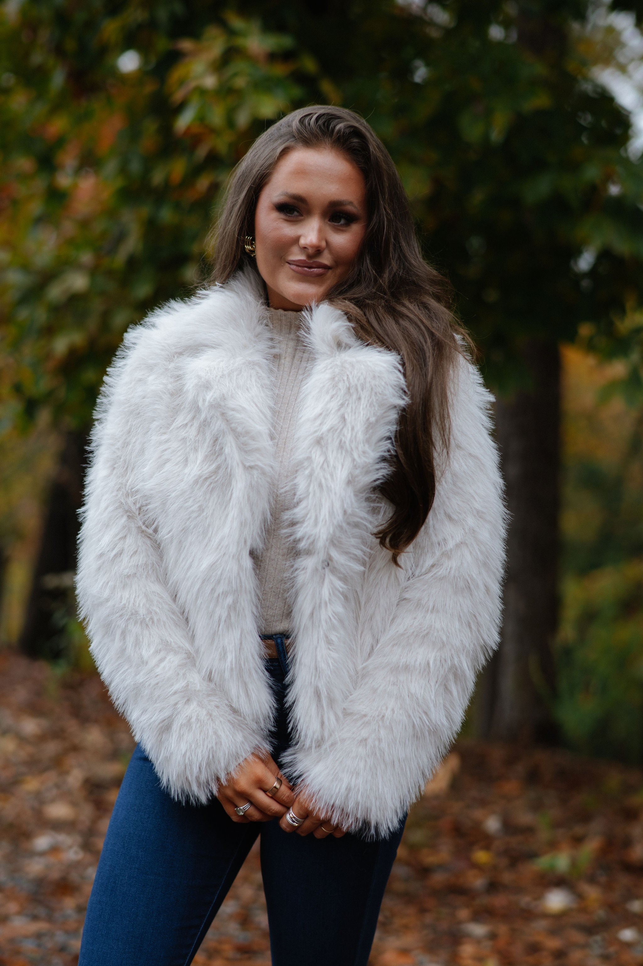 Keaton Faux Fur Jacket-Cream