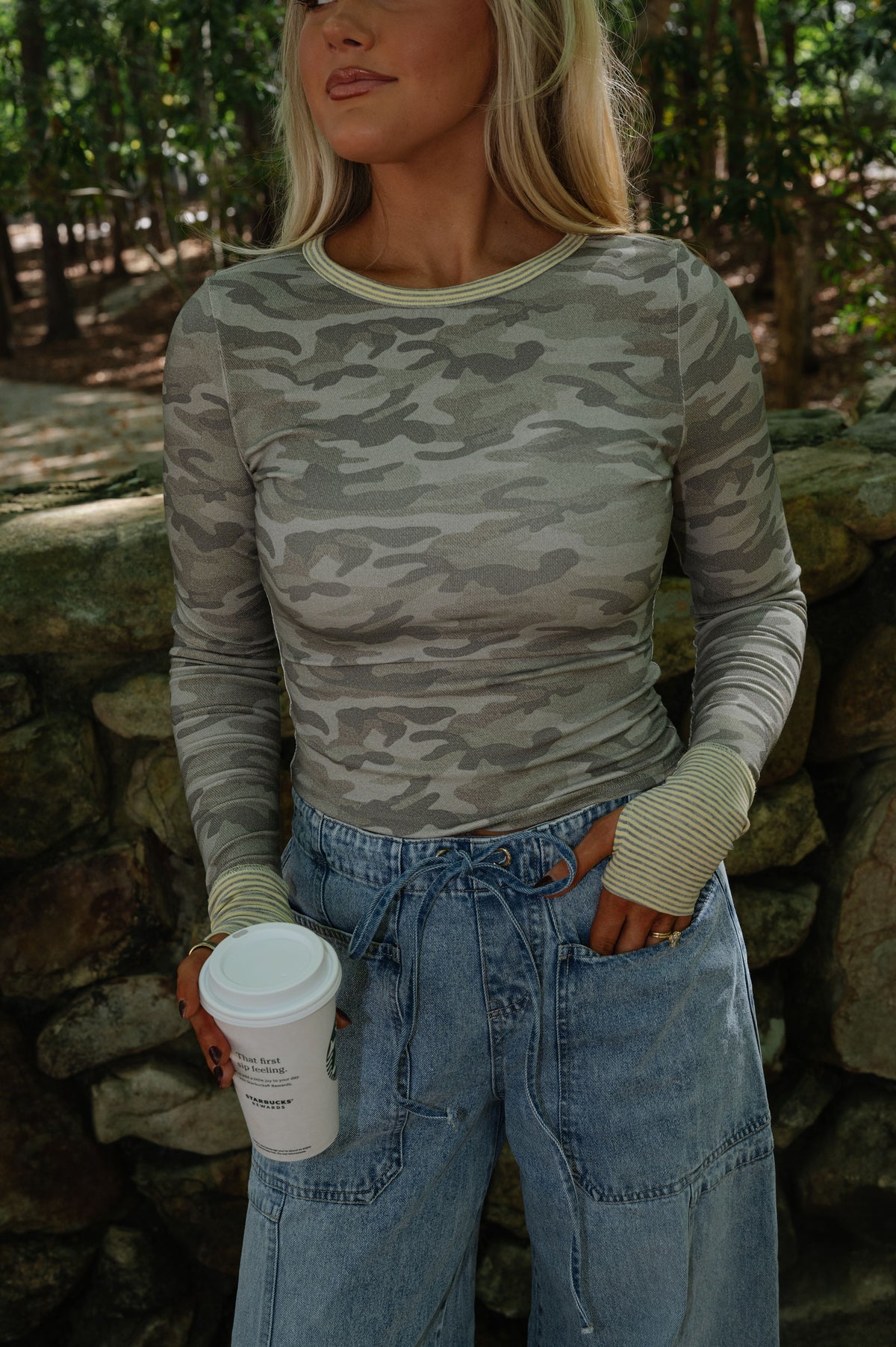 Camo Long Sleeve Top