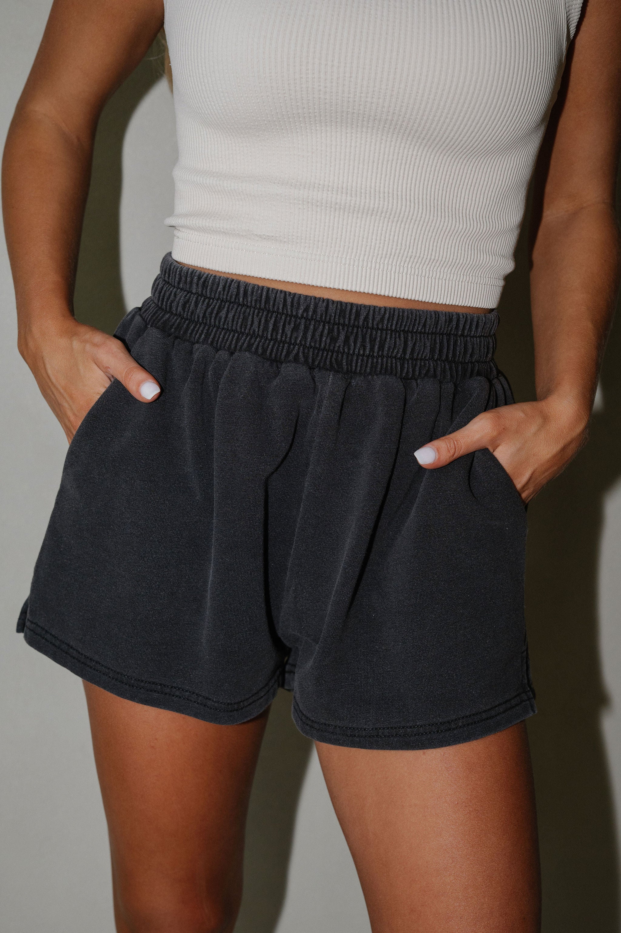 Russell Washed Shorts-Black