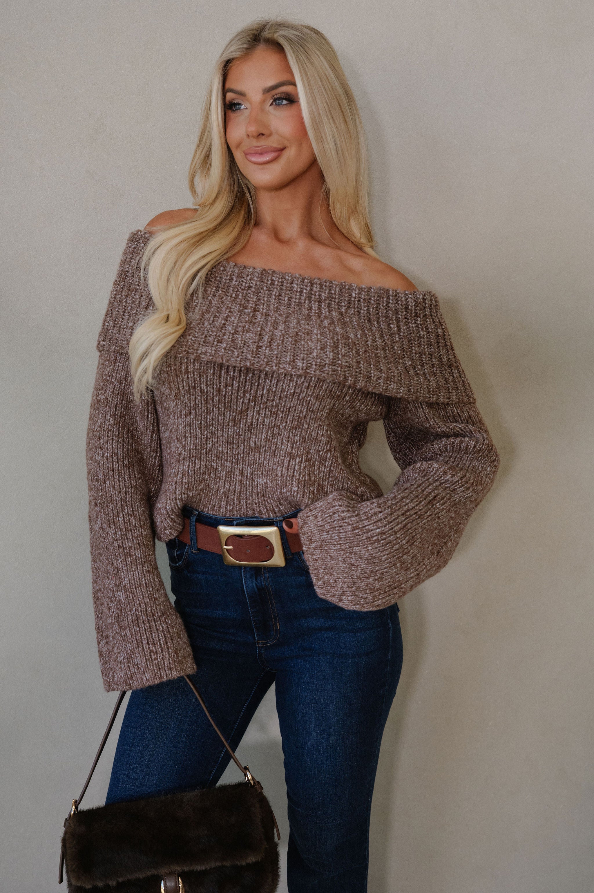 Benny OTS Sweater-Brown