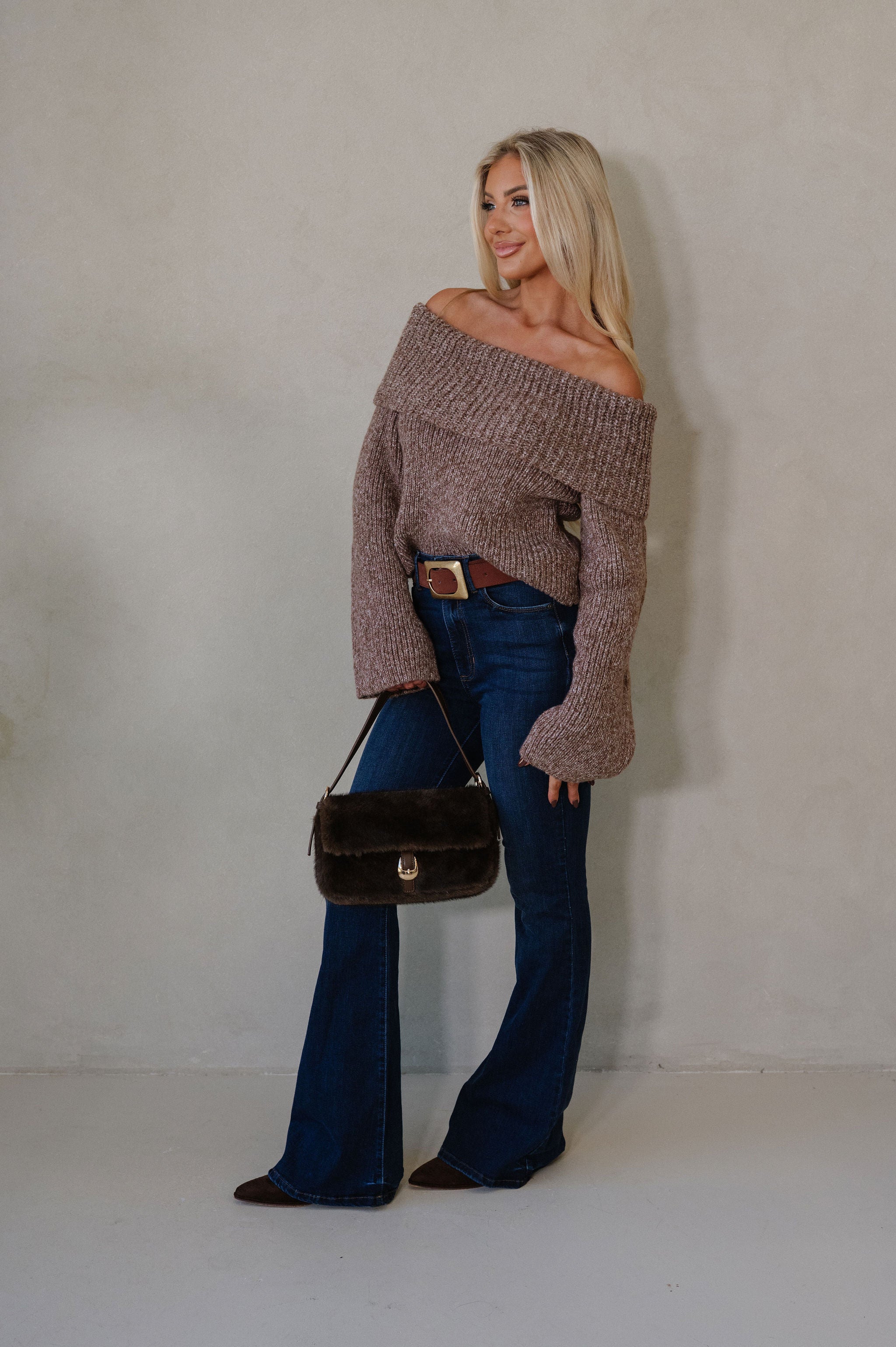 Benny OTS Sweater-Brown