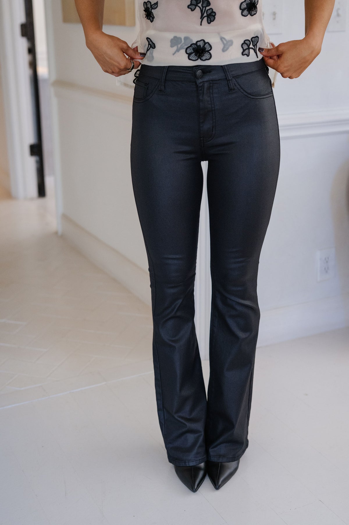 Liam Coated Jeans-Black