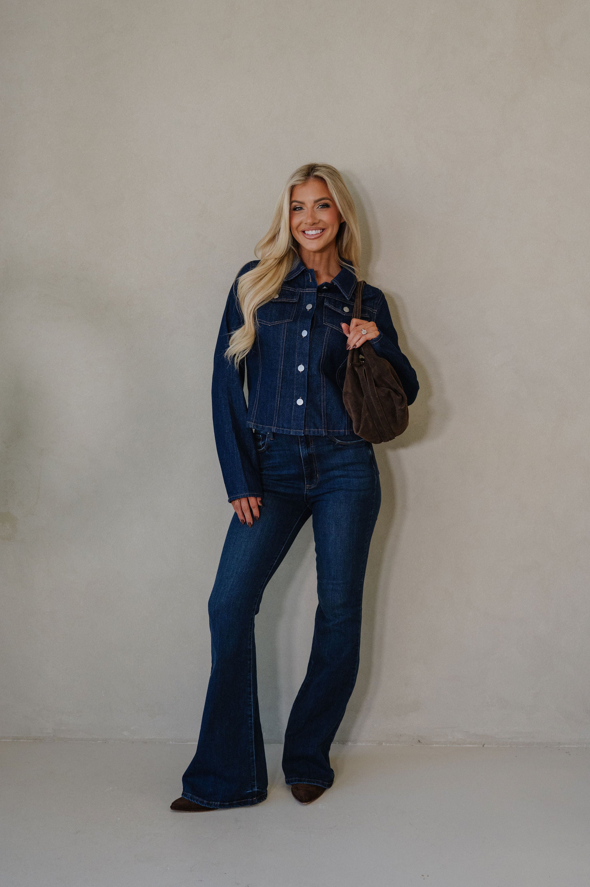Cori Denim Top-Dark Denim