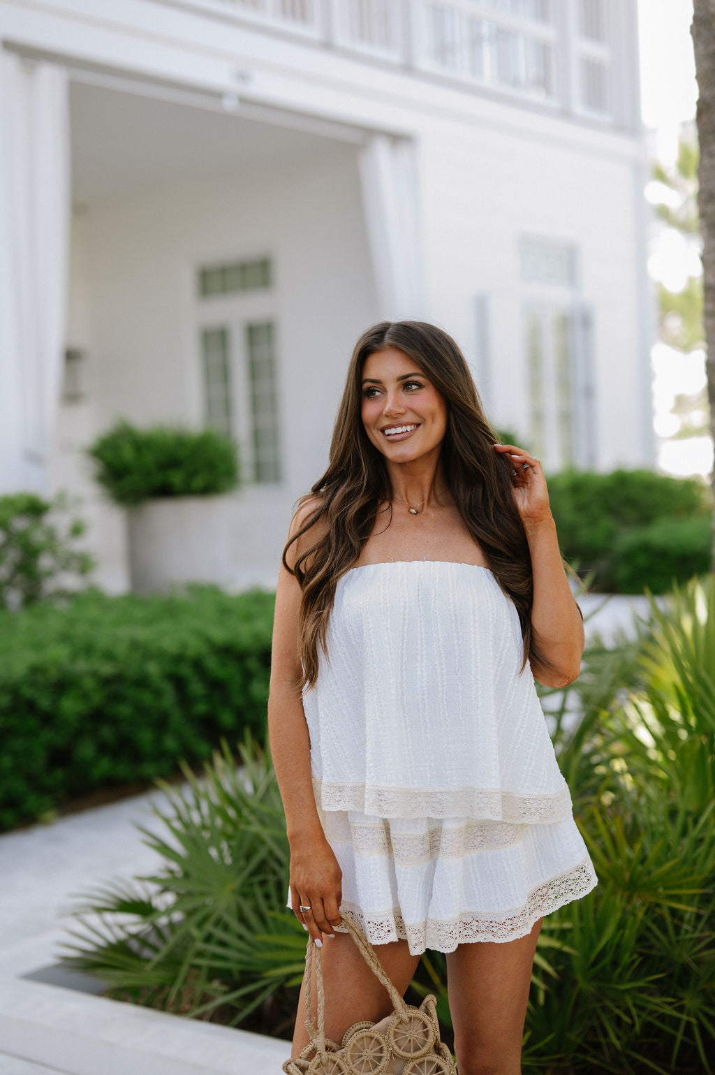 Ginny Lace Romper-Off White