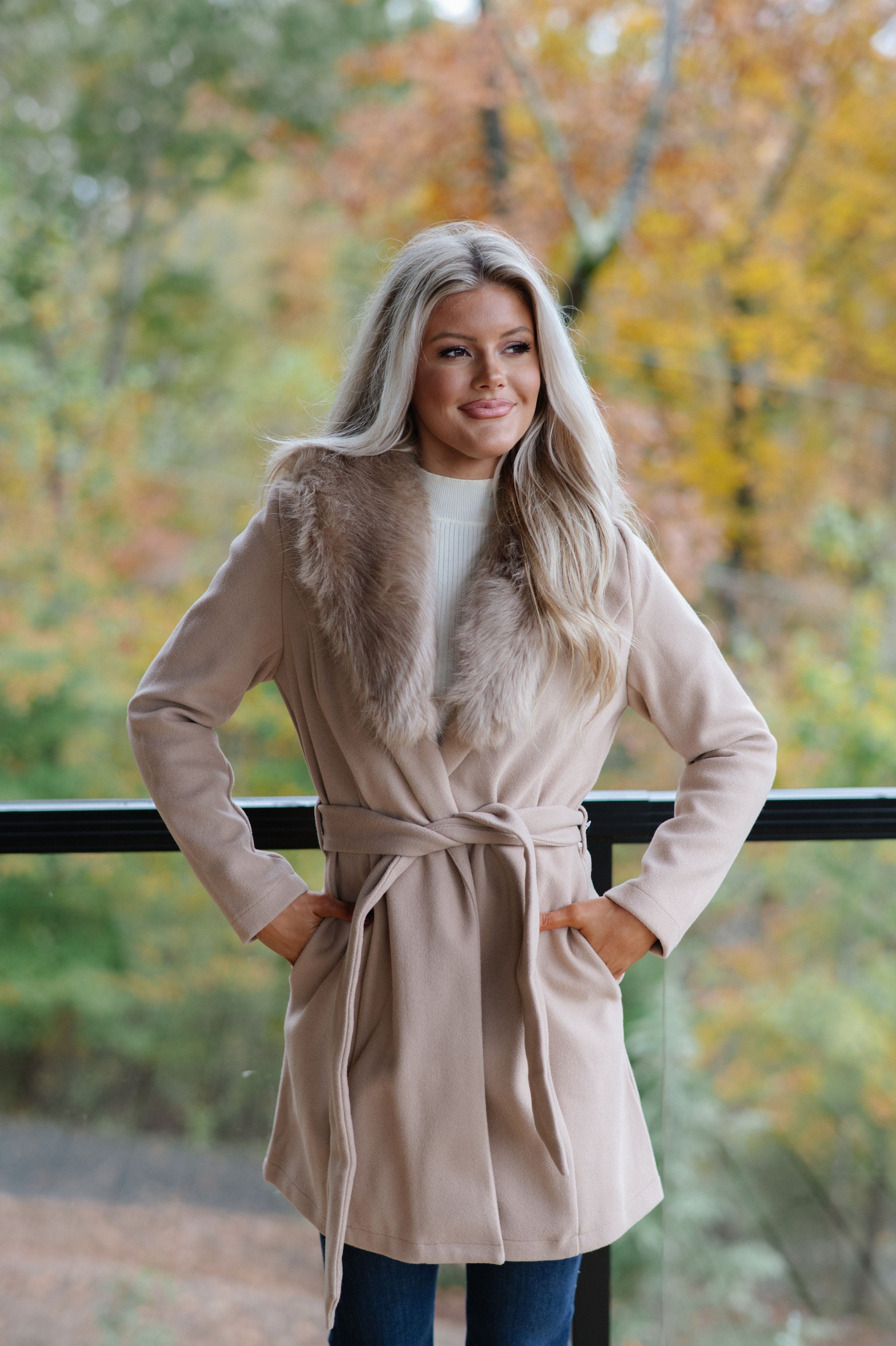 Isla Belted Coat-Taupe